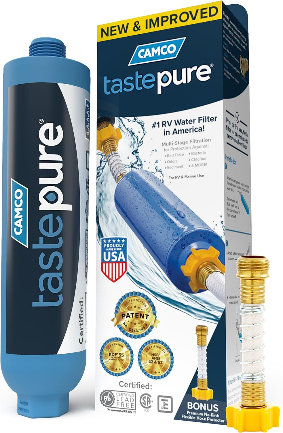 Tastepure RV Water Filter – New & Advanced RV Inline Water Filter with Flexible