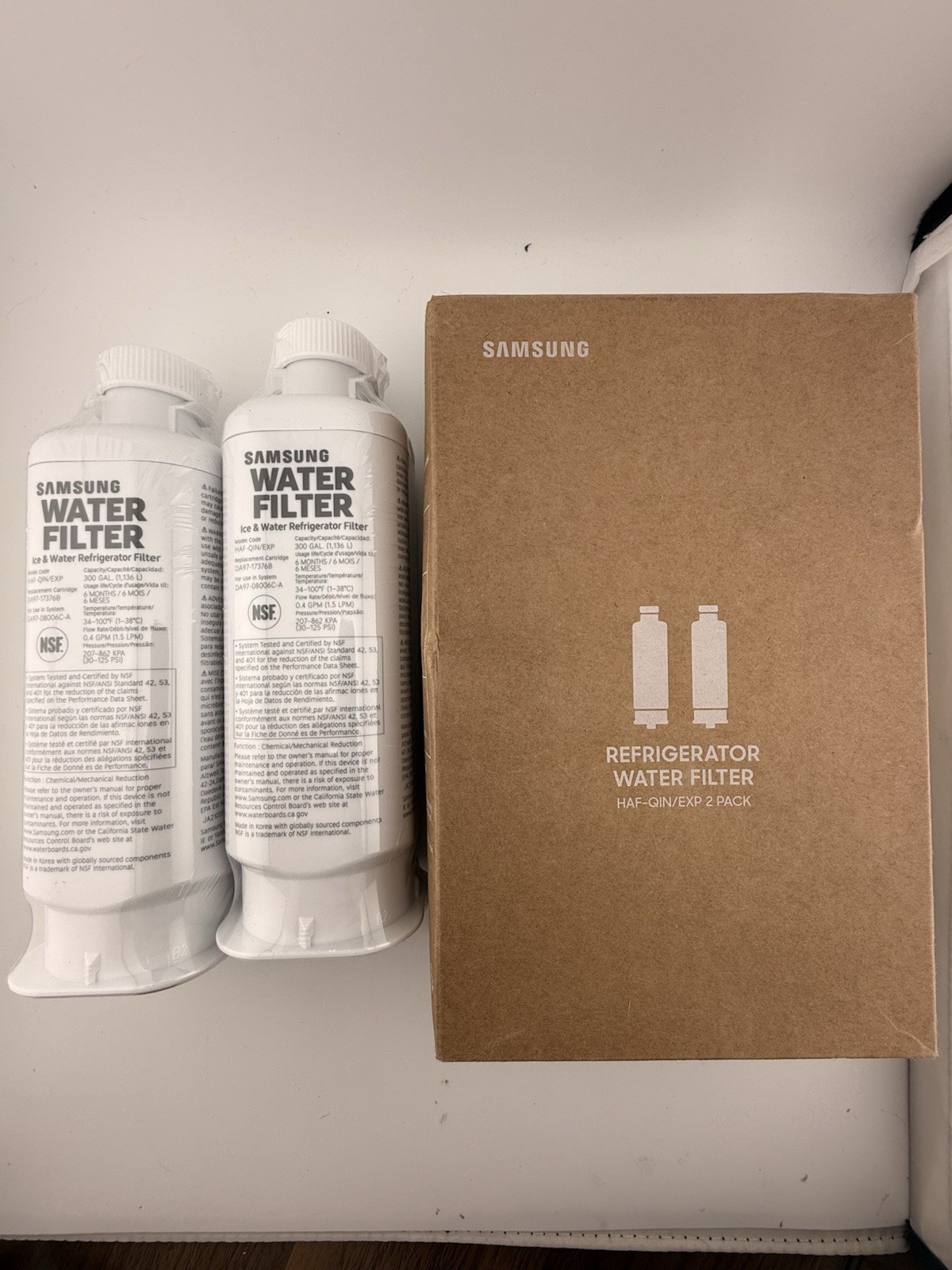 Samsung Genuine Refrigerator Water Filter HAF-QIN/EXP 2 Pack DA97-17376B