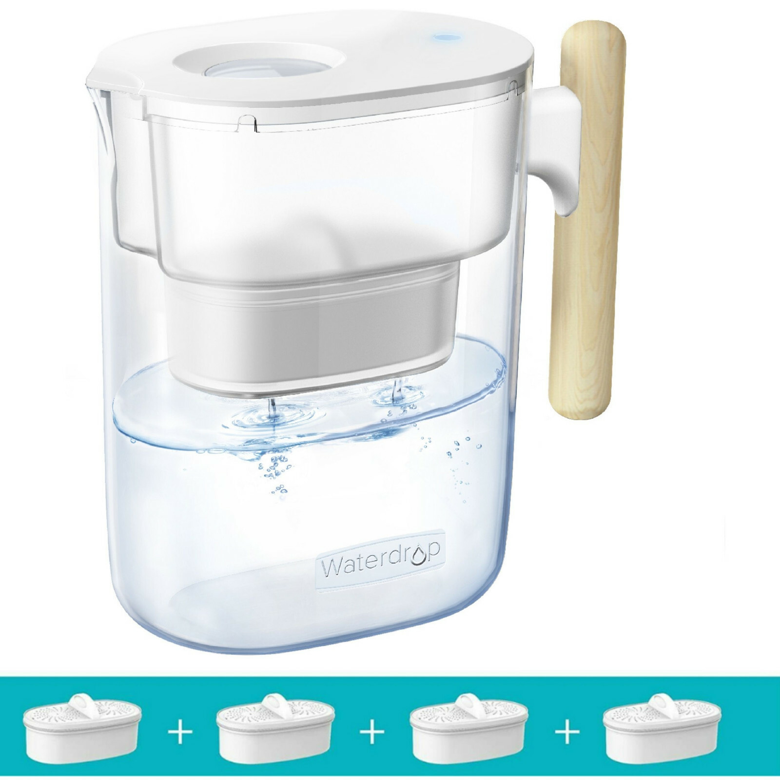 Waterdrop Chubby NSF Certified 3.5L Water Filter Jug with 4×90 Days Filter