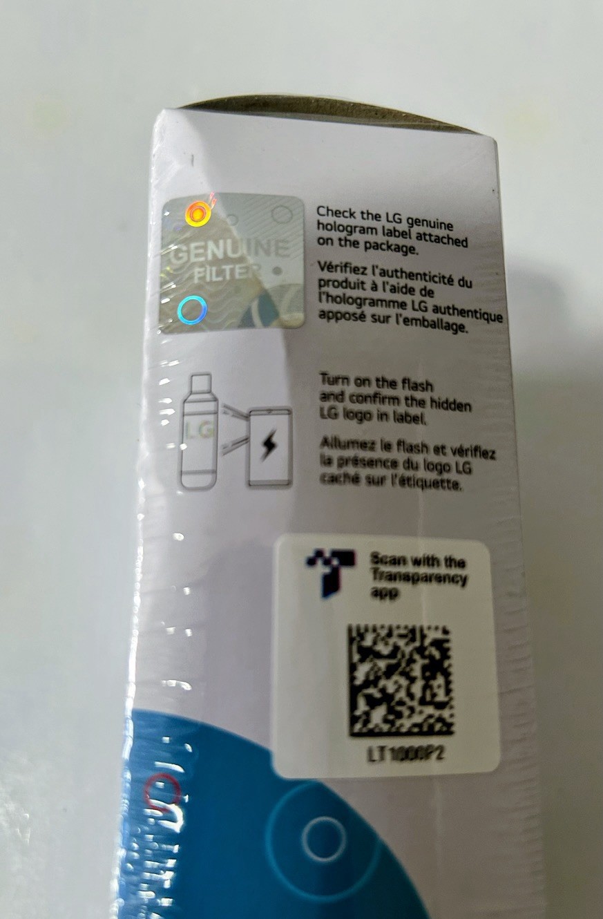 2 Pk Genuine LG LT1000P2 6-Month /200 Gal Refrigerator Replacement Water Filter