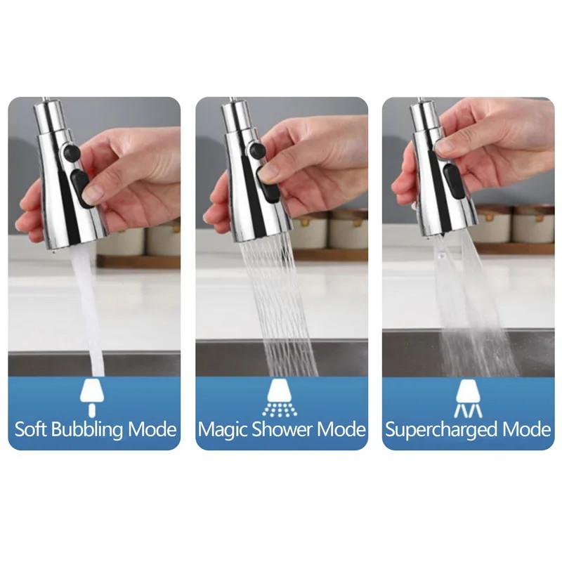Universal 360 Rotate Kitchen Faucet Extender Aerator Splash Filter Tap