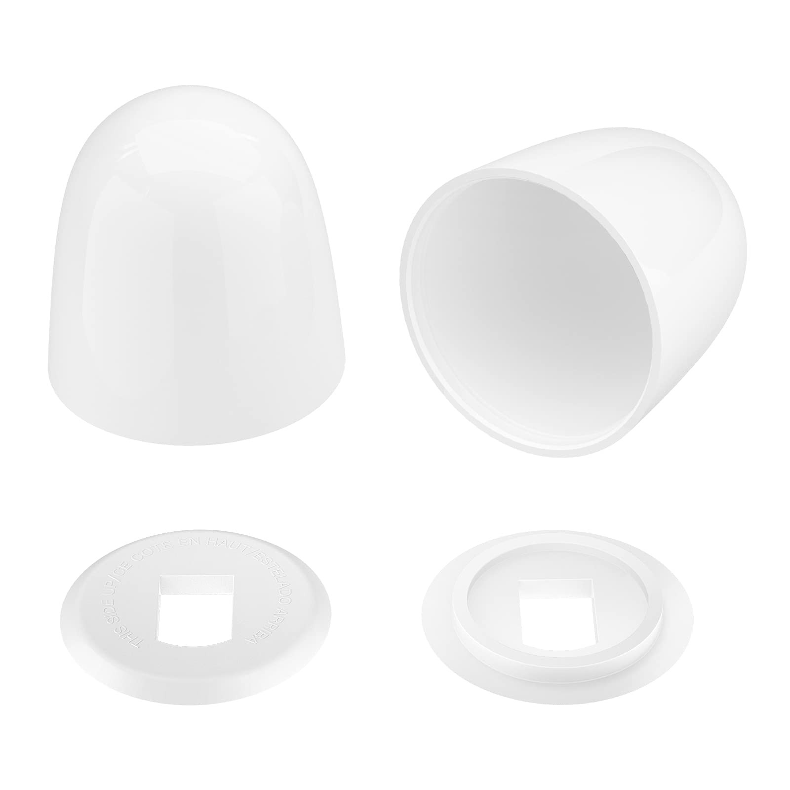 4 Packs White Toilet Bolt Caps Toilet Seat Floor Bolts Caps Universal Floor B…
