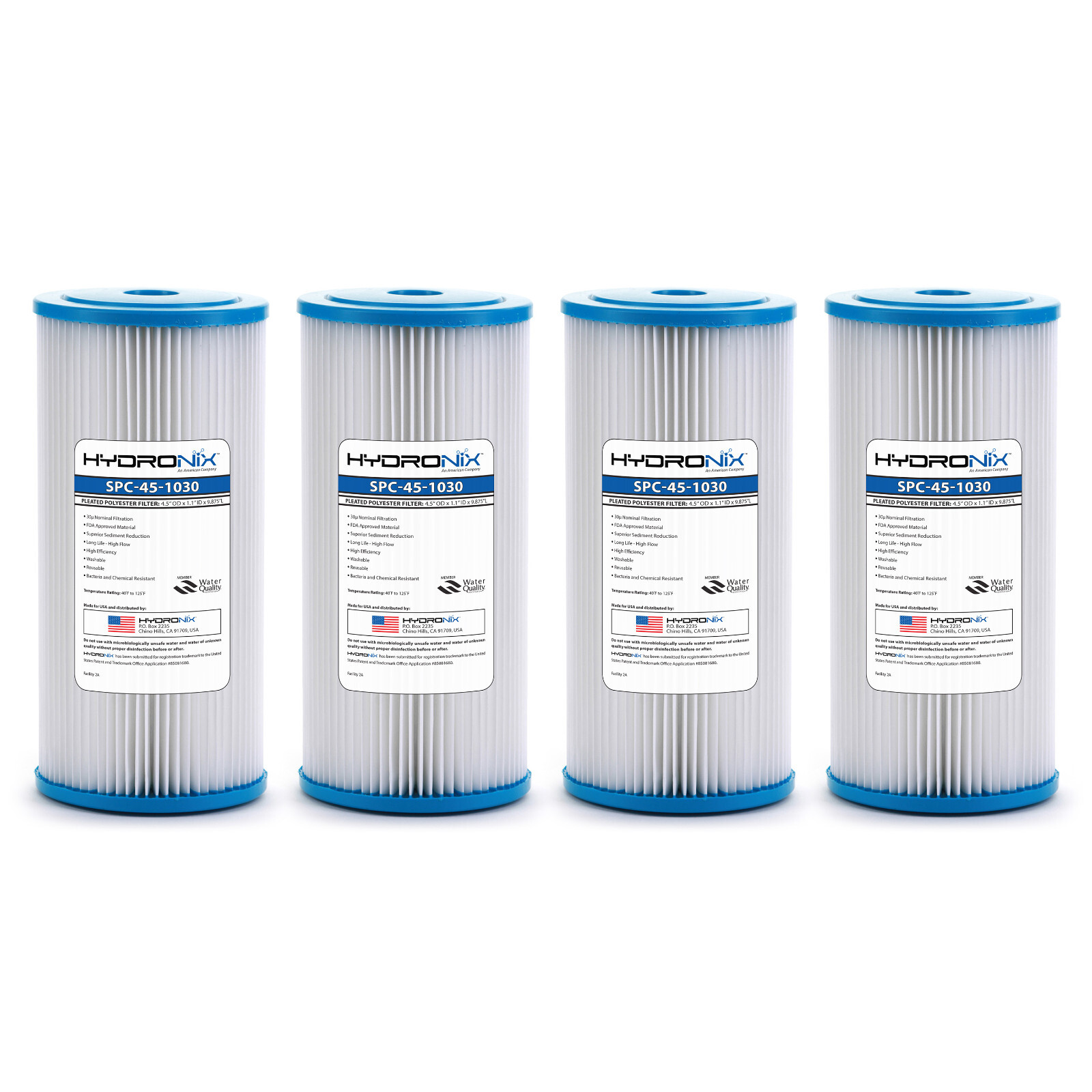 Hydronix Whole House Sediment Pleated Water Filter Washable and Reusable 4.5 x