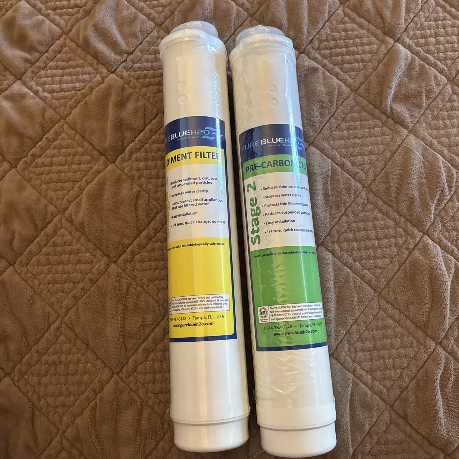NEW Pure Blue H2O Water Filters | Stage 1 Sediment Filter & 2 Pre-Carbon CTO