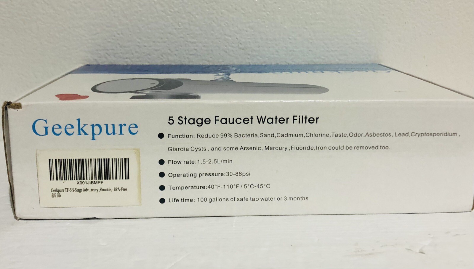 Geekpure 5 Stage Faucet Water Filter Reduce Contaminates New In Open Box