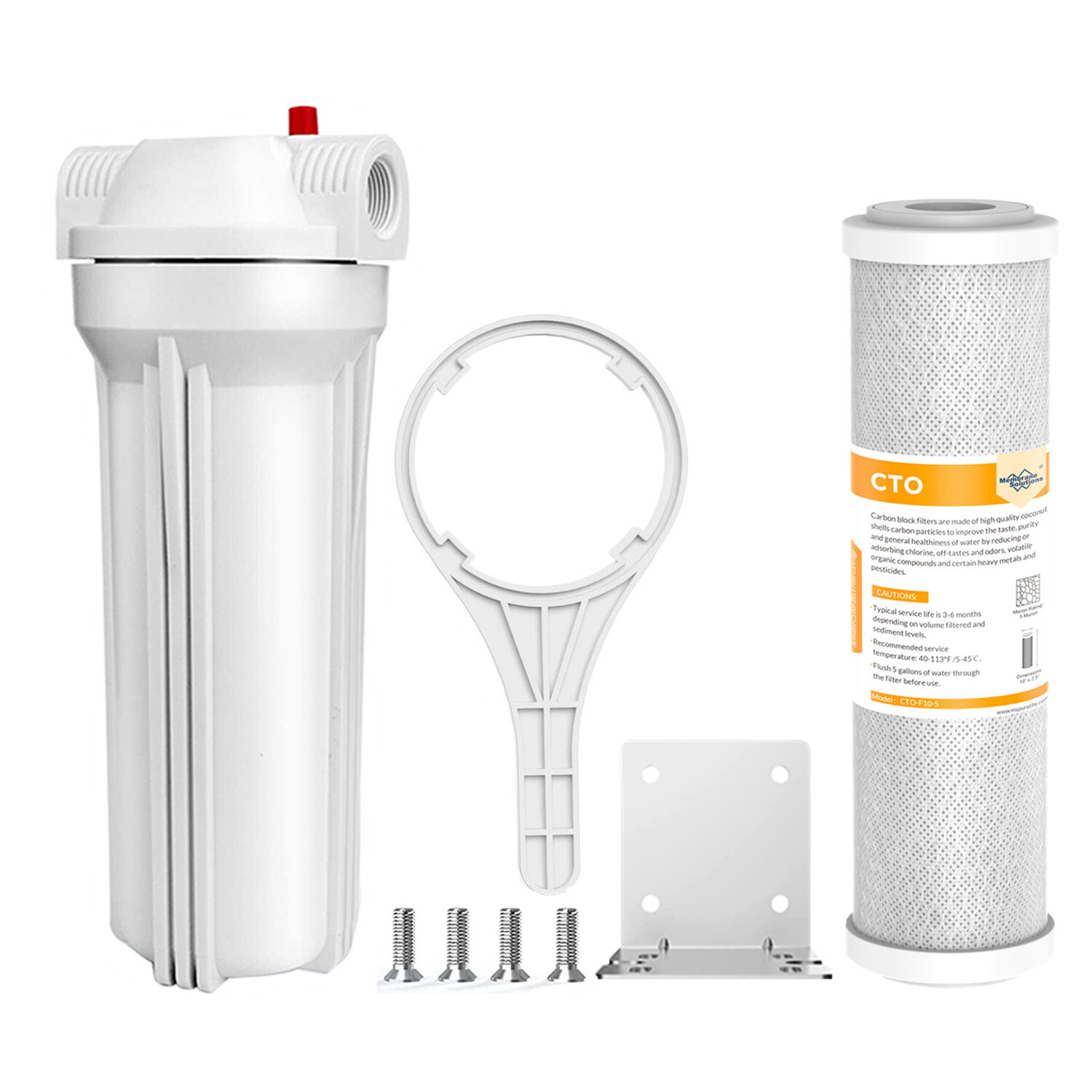 SimPure 10 Inch Whole House Water Filter Housing 10″ x2.5″ CTO Filtration System