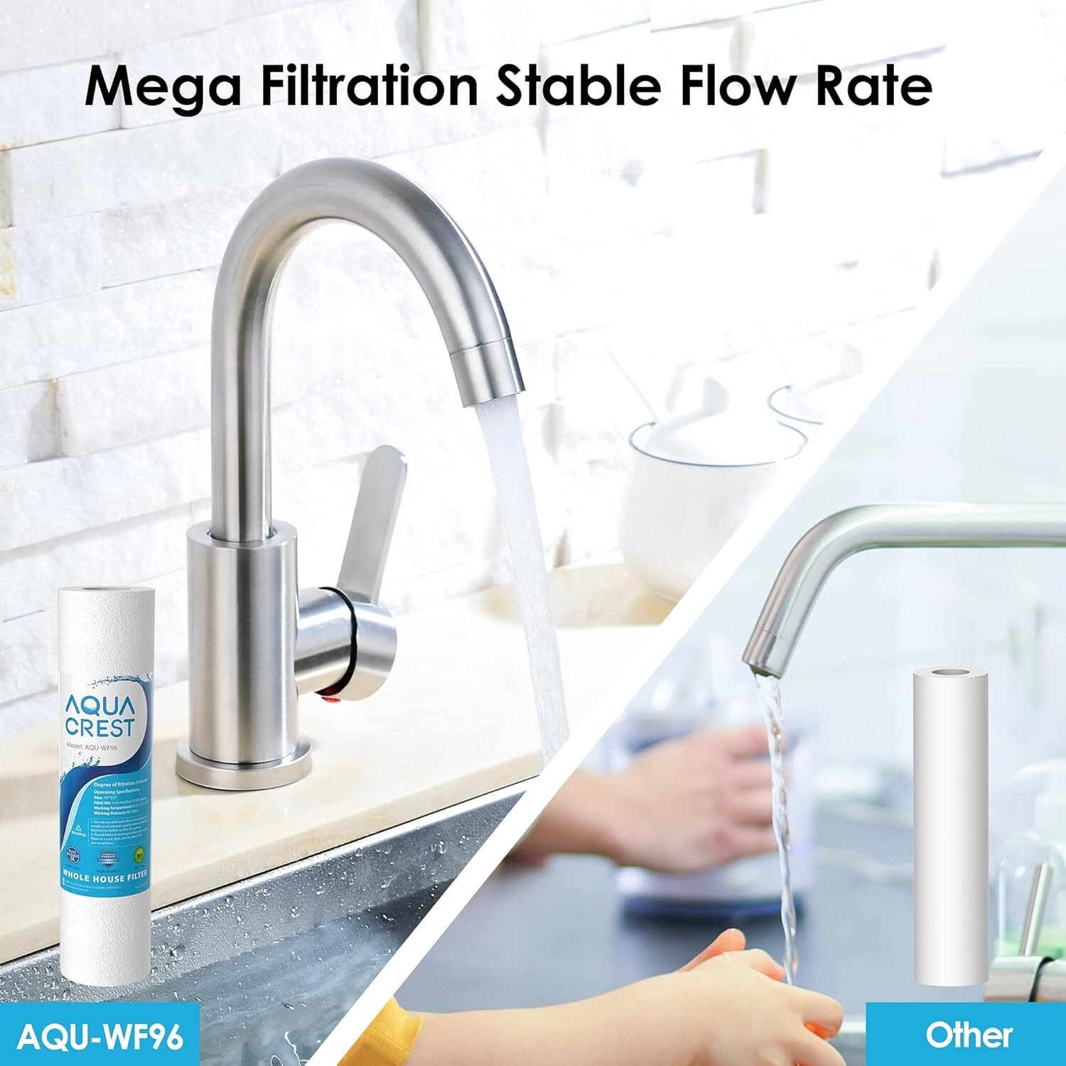AQUA CREST AP110 Whole House Water Filter, Sediment Filter, 5 Micron