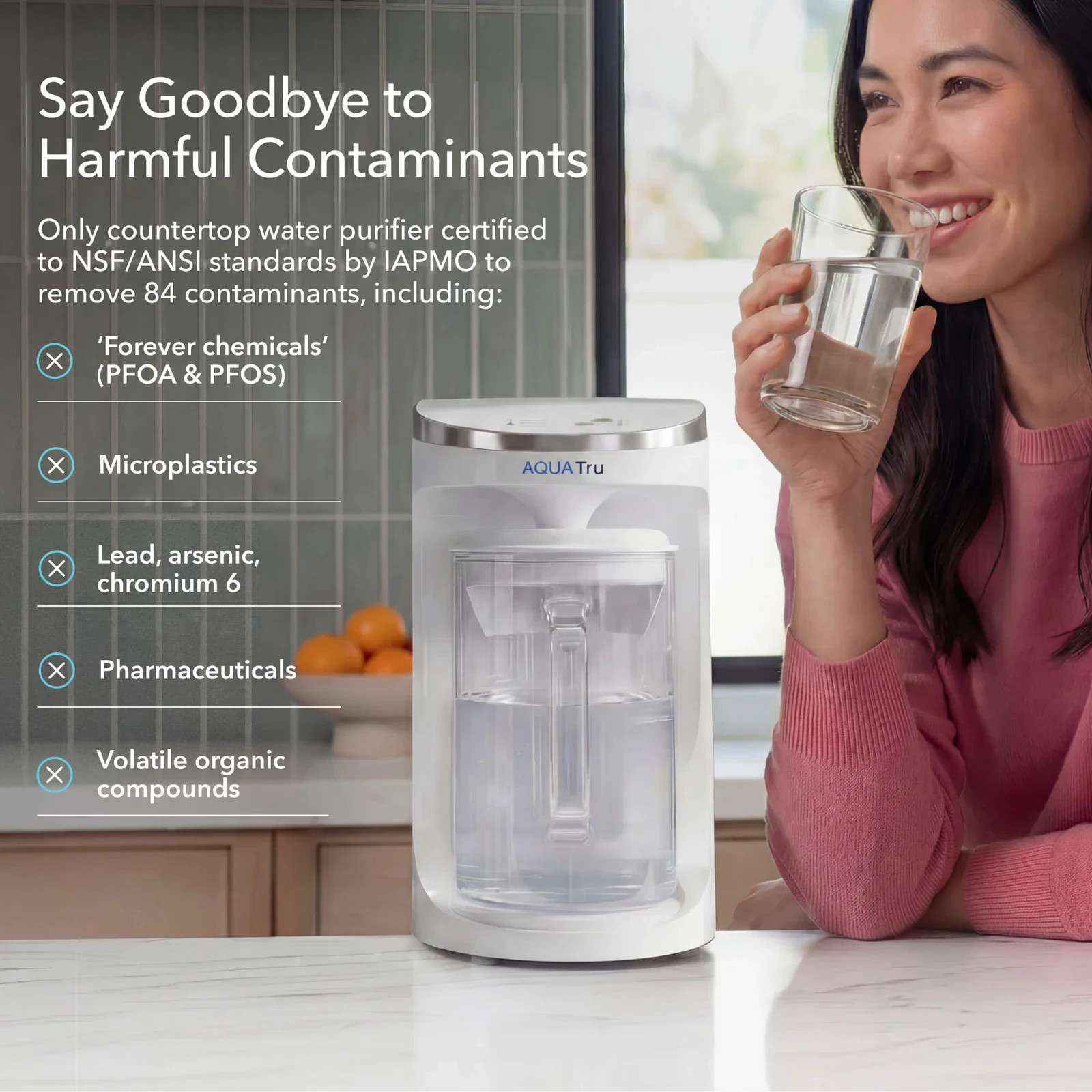 AquaTru Carafe: Reverse Osmosis Water Purifier w/ 5 EXTRA FILTERS (2 YRS)