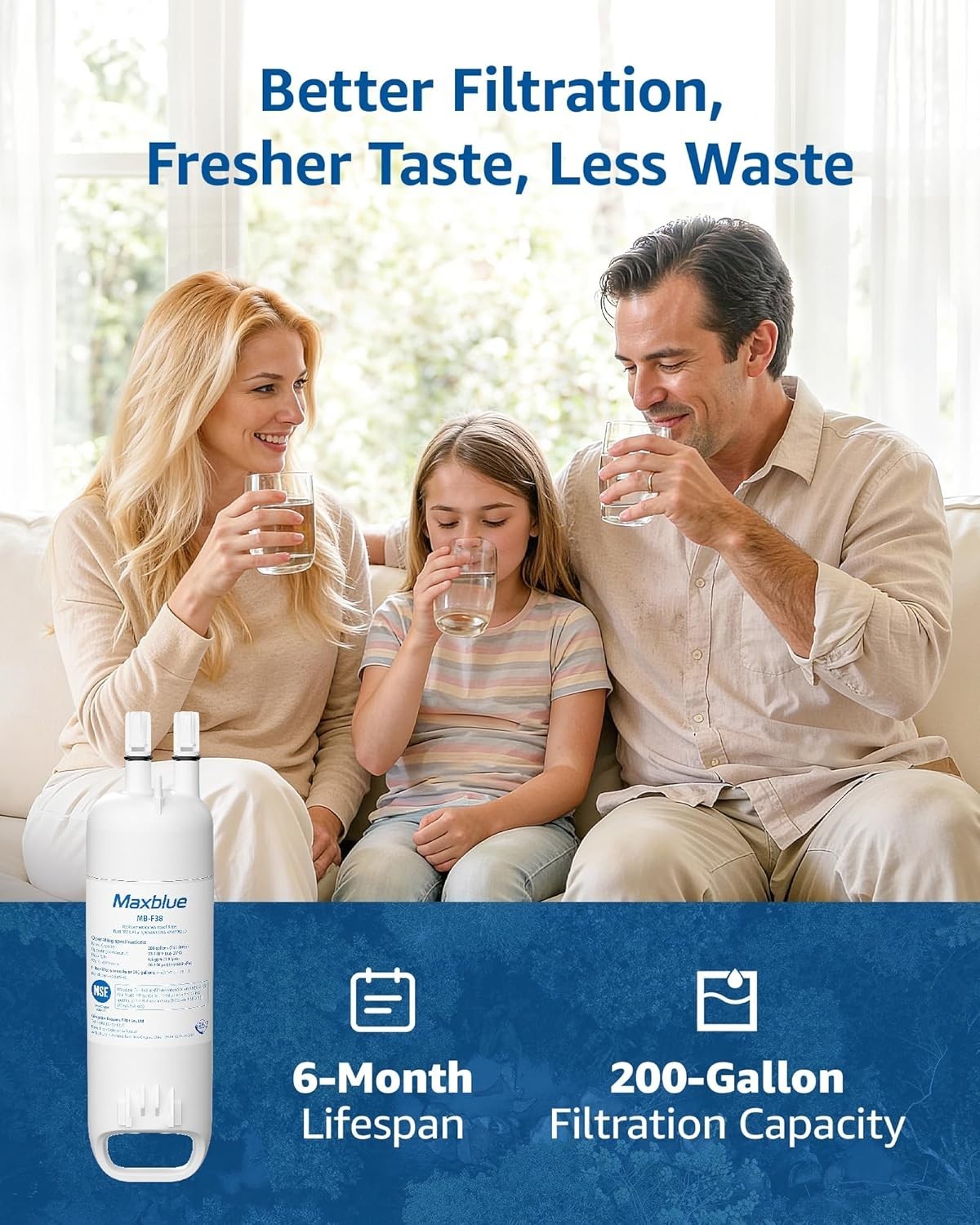 Maxblue Refrigerator Water Filter Replacement for Kenmore® 46-9081, (2)