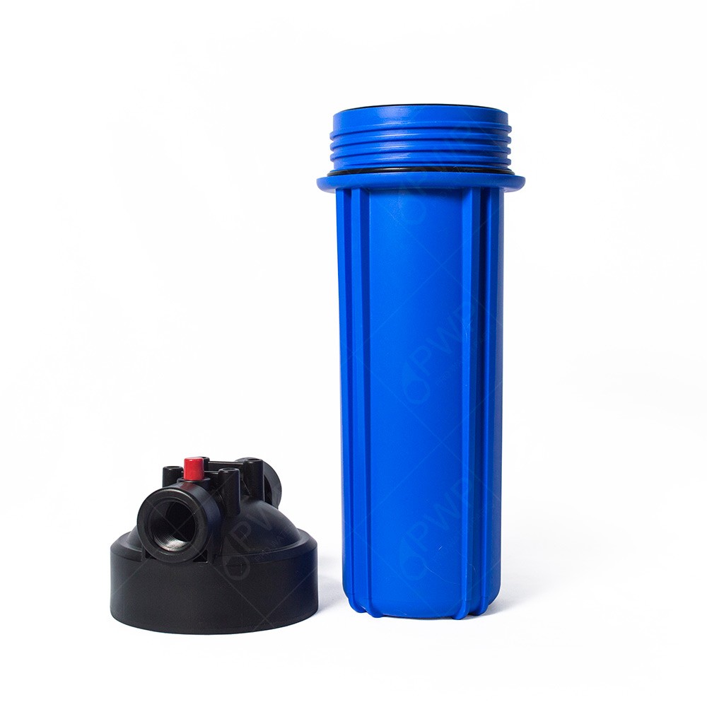 Standard 2.5×10″ Blue Whole House Filter Housing 3/4″ NPT with Pressure Release
