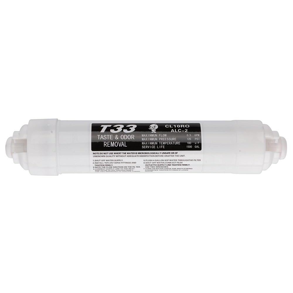 Inline T33 GAC Coconut Shell Water Filter Replacement for Reverse Osmosis System