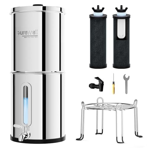SANSUI PUREWELL 2.25G GRAVITY WATER FILTER SYSTEM 3-STAGE K8772B – SILVER