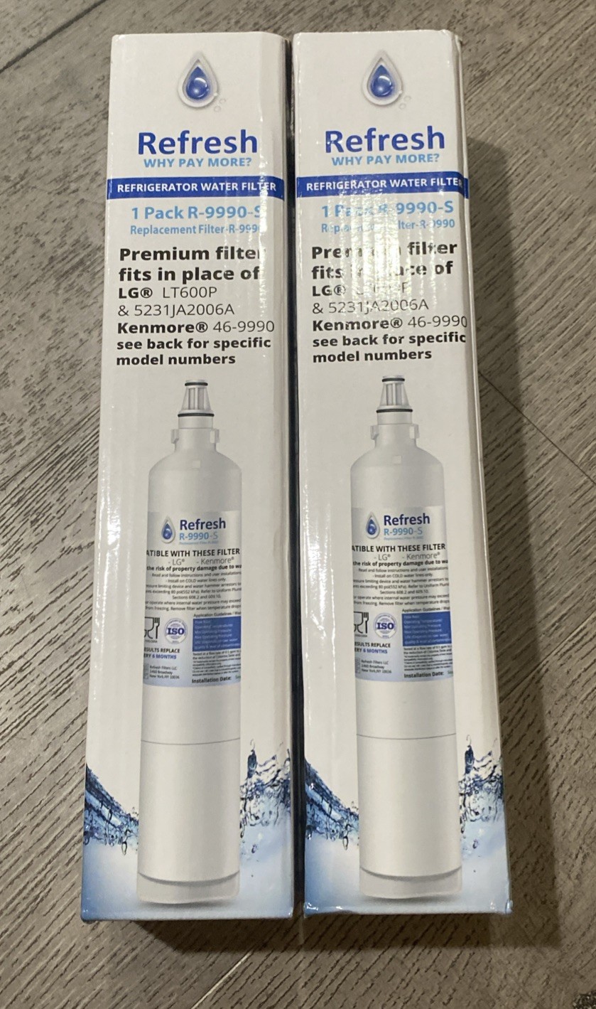Refresh premium Fridge Filter R-9990 Water Filter Lot Of 2