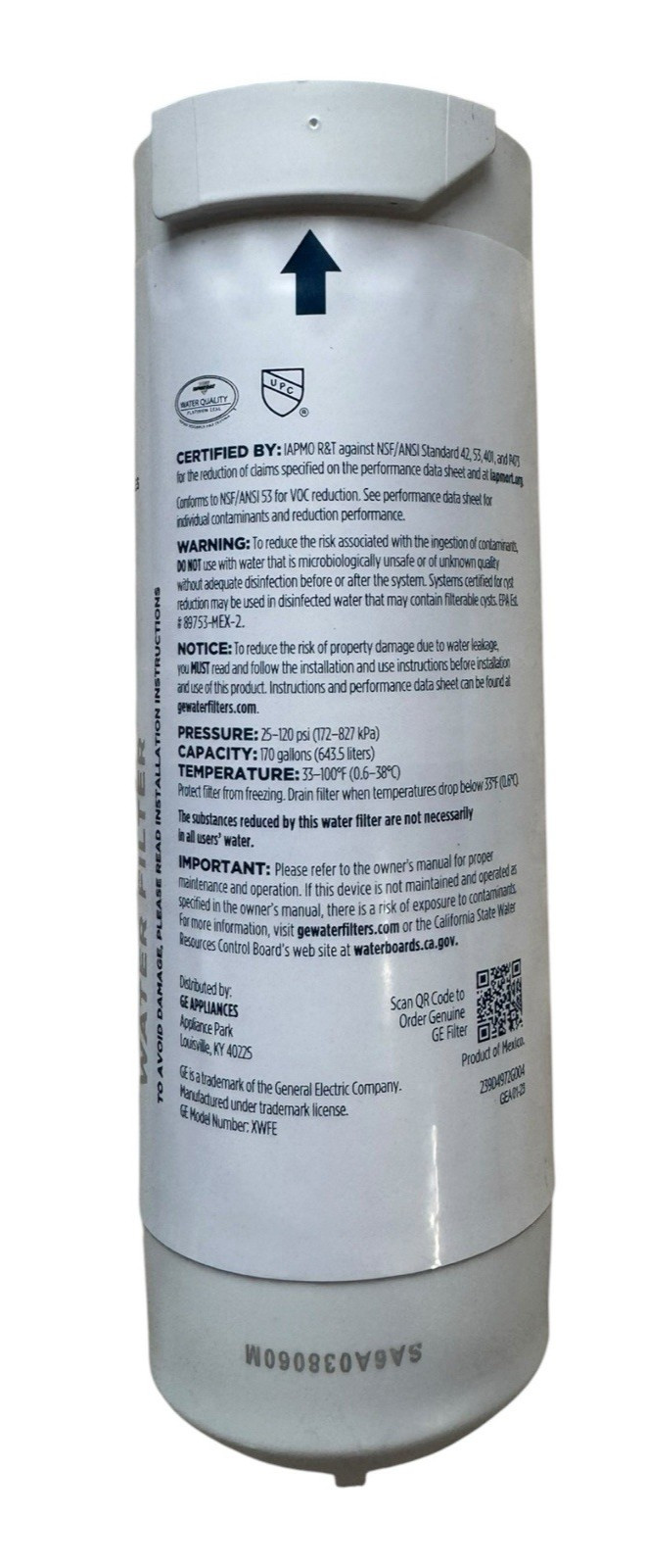 GE XWFE Genuine Refrigerator Water Filter
