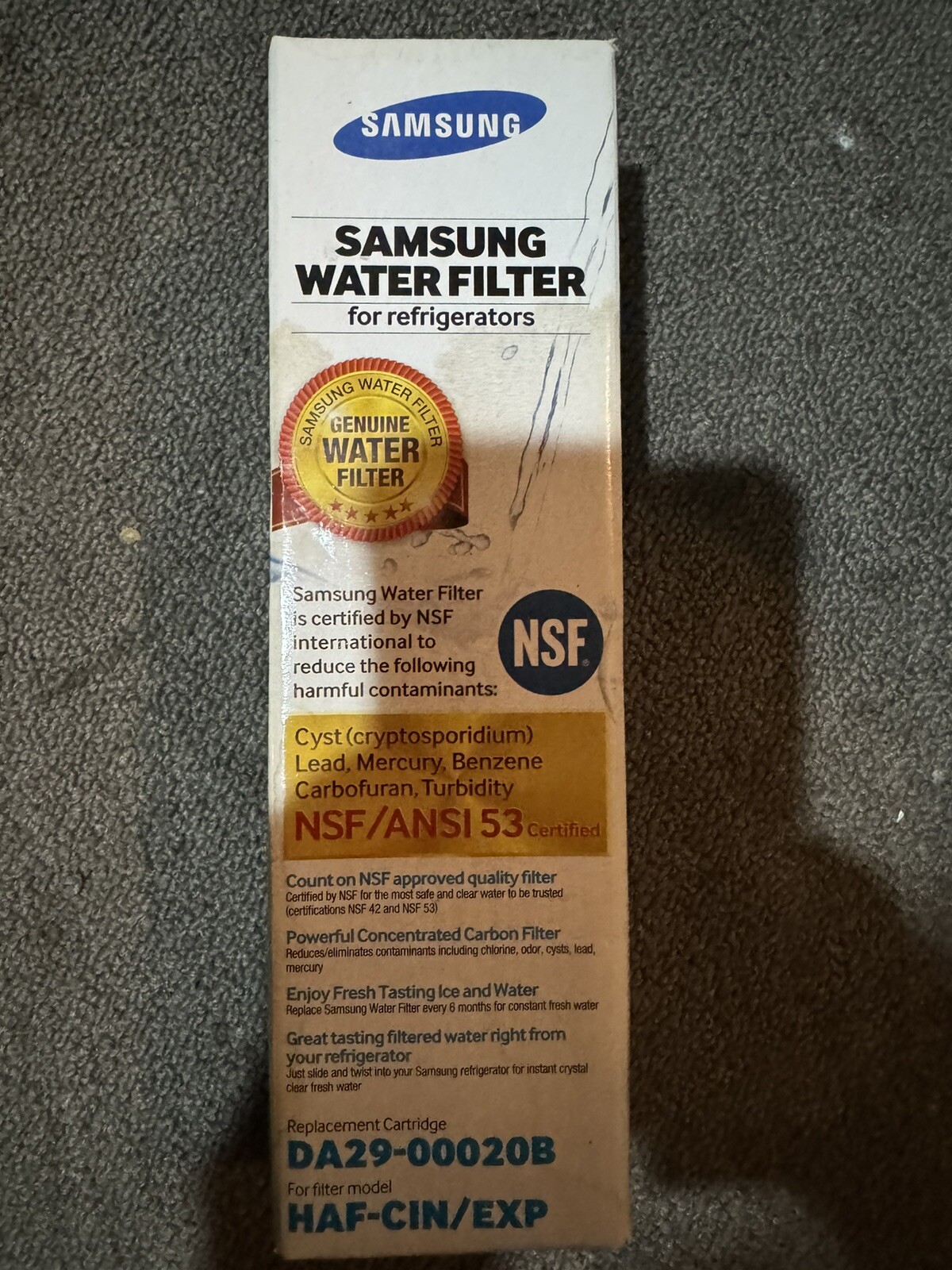 SAMSUNG FOR Fresh Refrigerator Water Filter Factory Sealed Brand New In Box