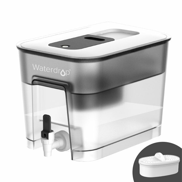200-Gallon Long-Life 20-Cup Water Filter Dispenser with 1 Filter, black