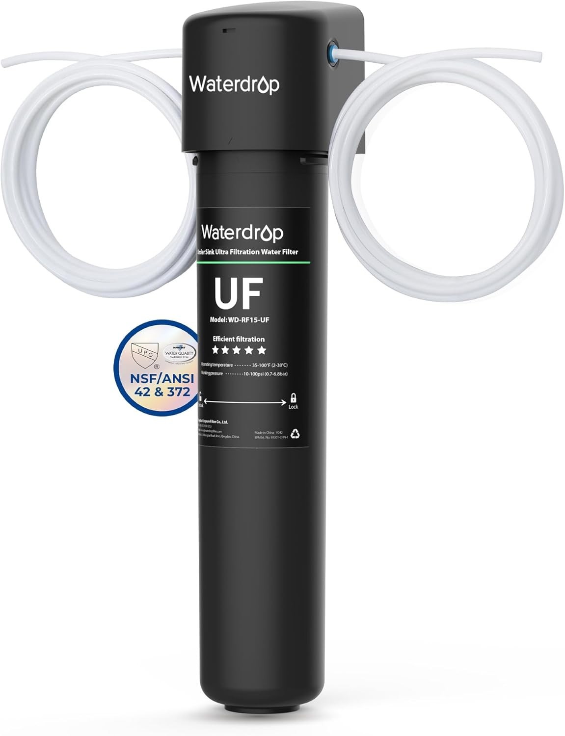 Waterdrop Inline Water Filter System for Refrigerator, Ice Maker, Under Sink