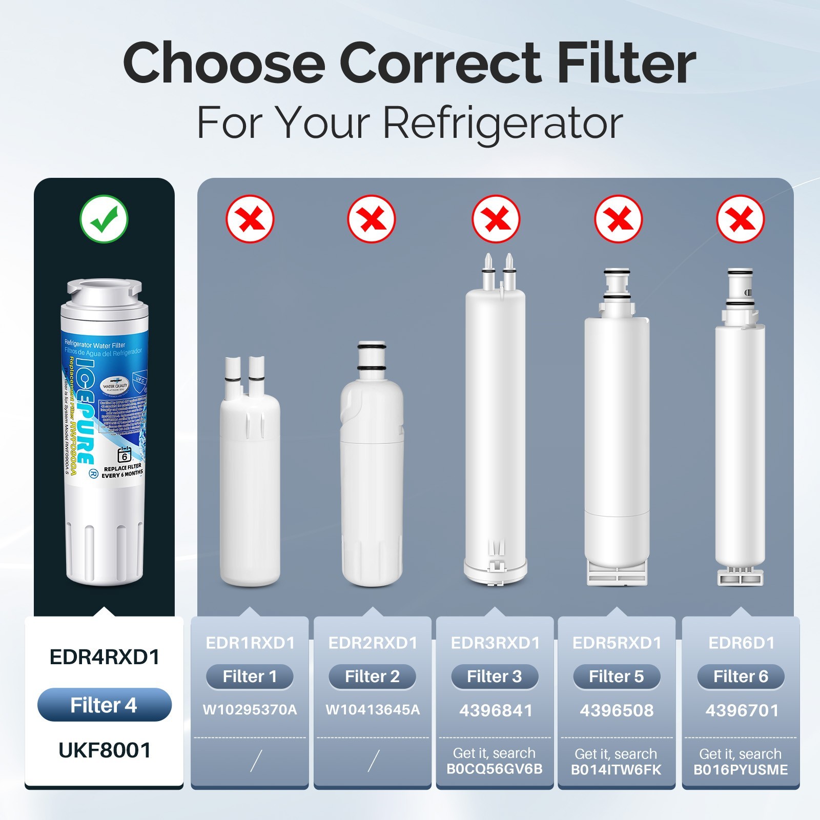 ICEPURE RWF0900A Fit For WRX735SDHZ Filter4 WRF555SDFZ09 9084 Water Filter 3Pack