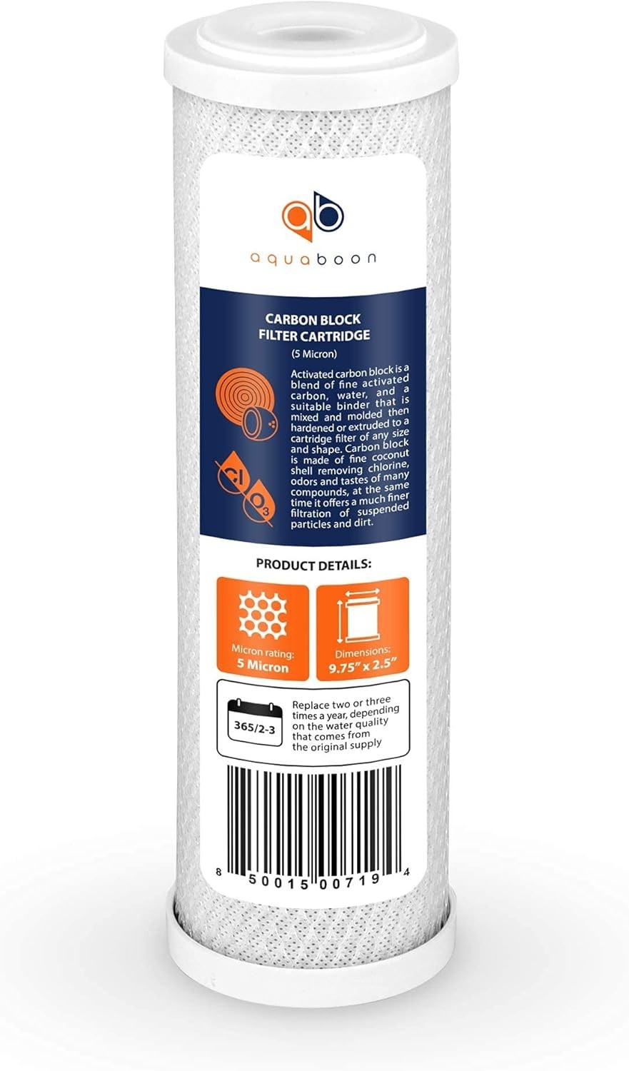 5 Micron Water Filter Cartridge Set of 3 – Removes Odors and Impurities