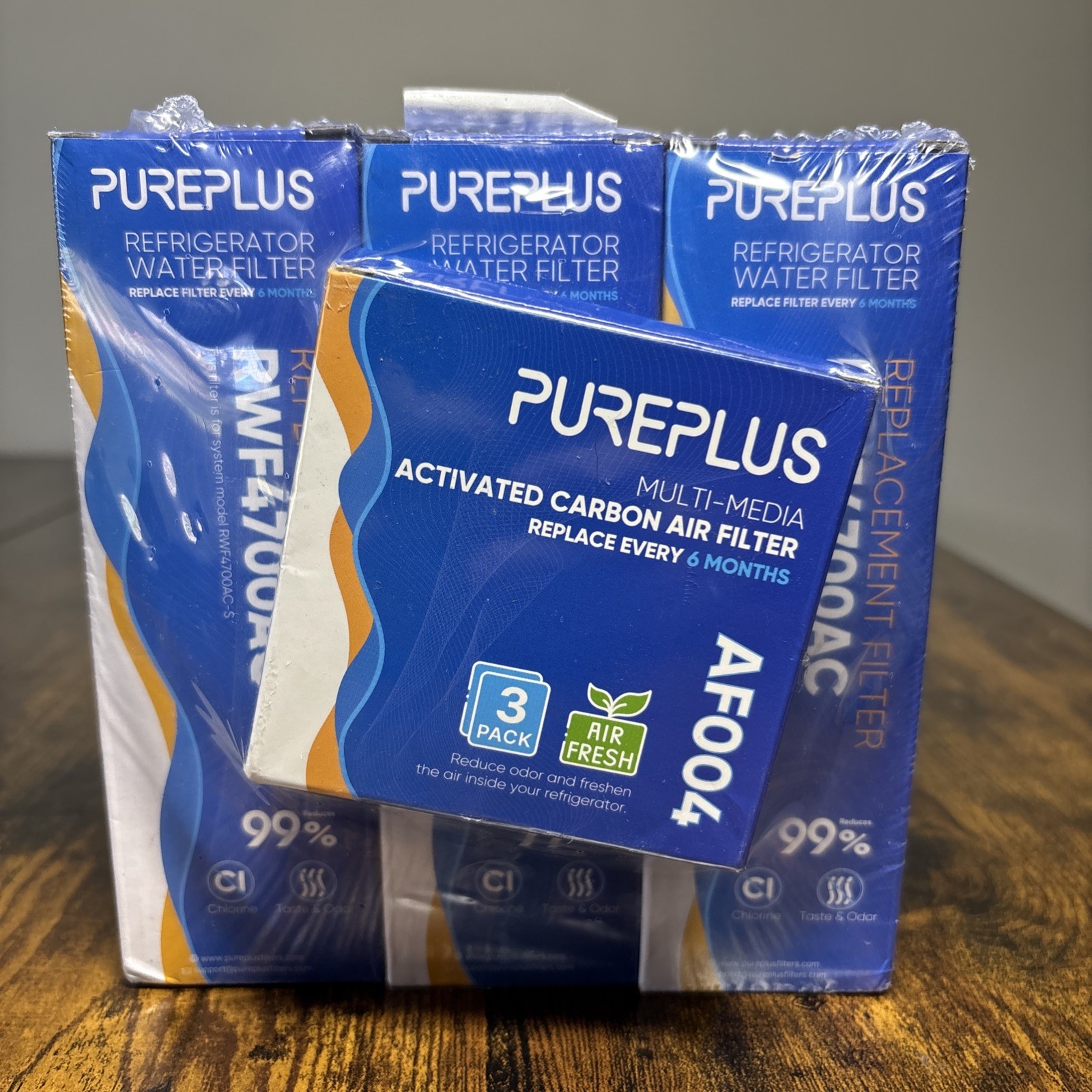 PUREPLUS RWF4700AC Replacement Filter 3 Pack + AF004 Carbon Air Filter; NEW