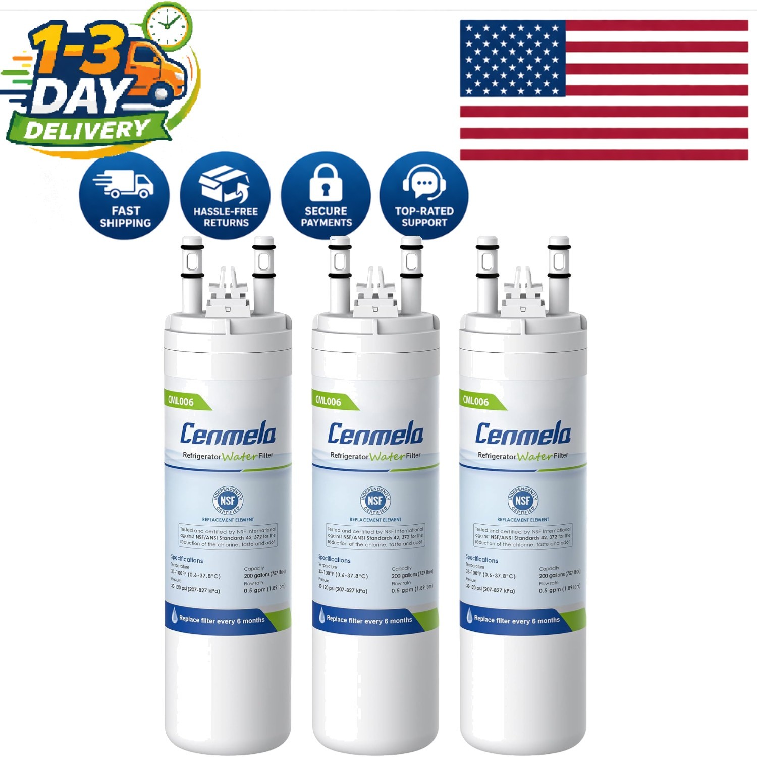 Innovative WF3CB Water Filter – 3 Pack of NSF Certified Carbon Fiber Quality