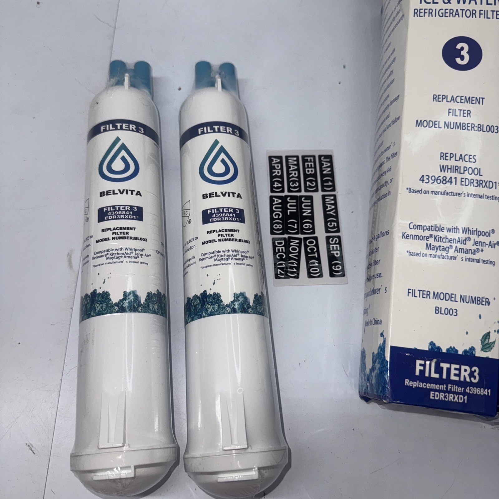 2 Belivita Ice and Water Refrigerator Filter 300 Gal – 4396841 EDR3RXD1
