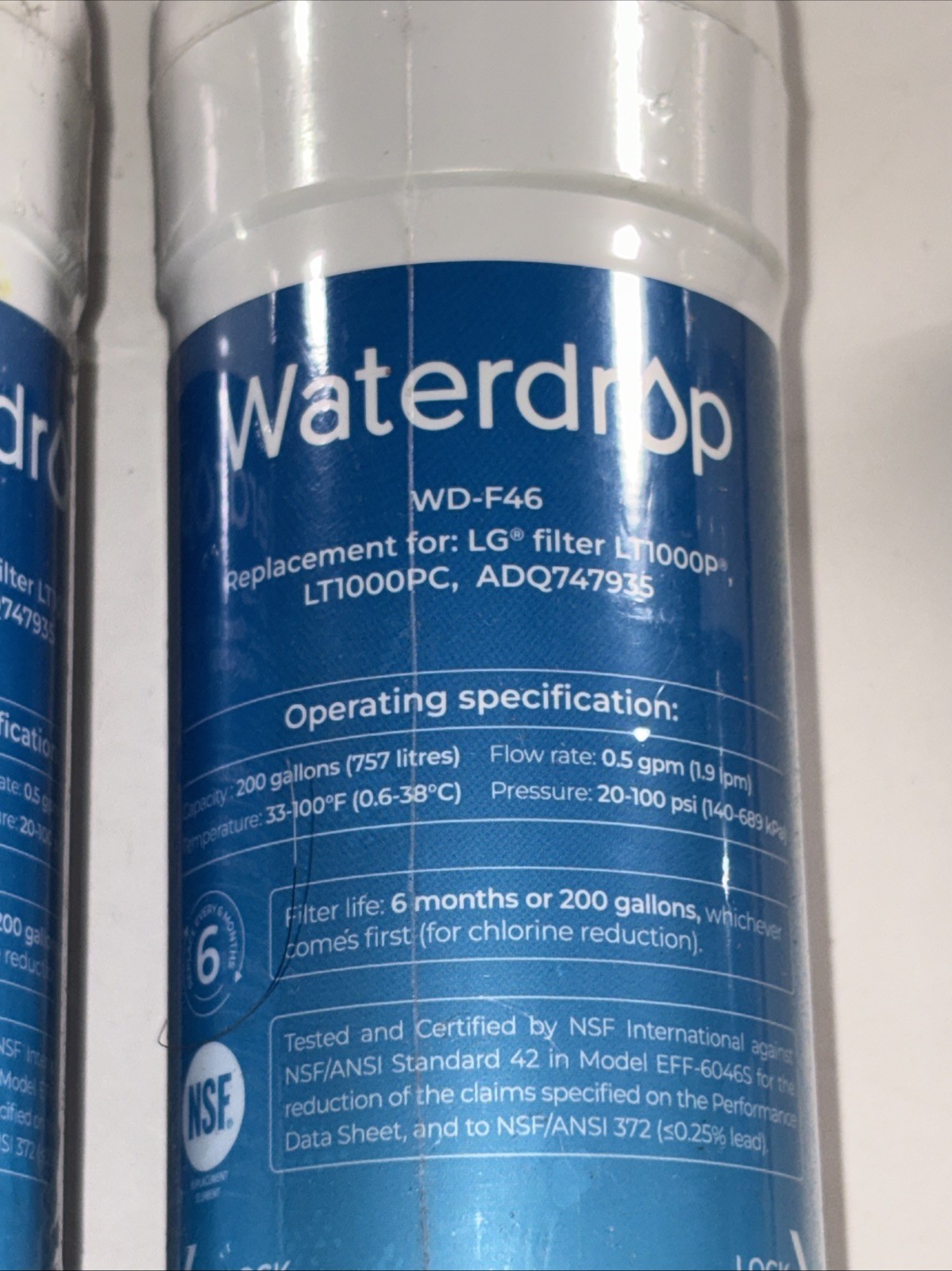 Waterdrop WD-F46 Water Filter 4-Pack New Sealed