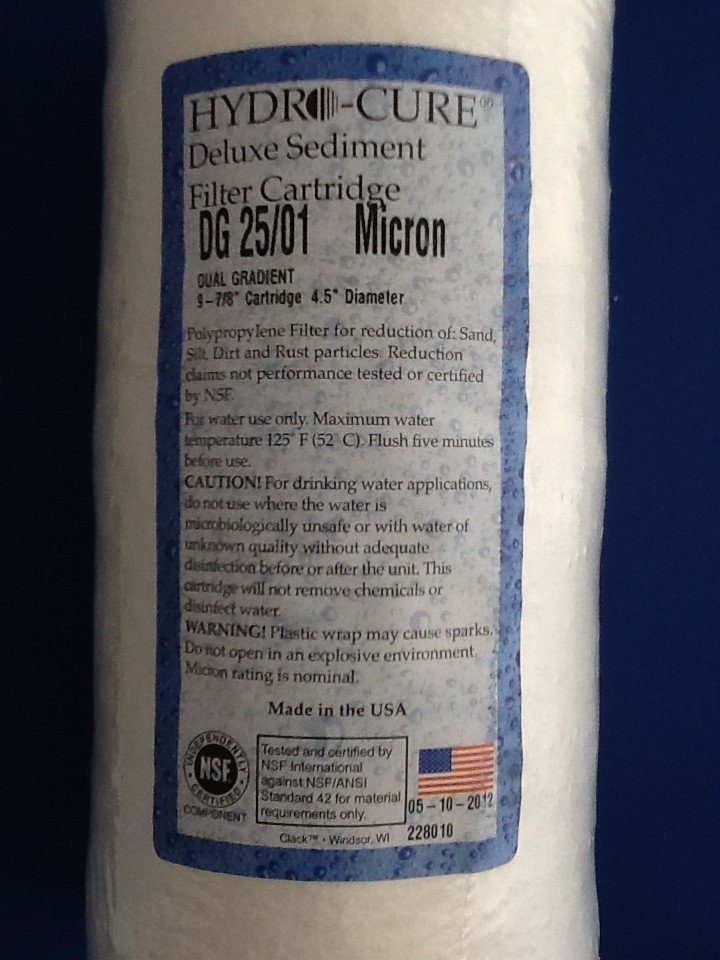 HYDRO CURE DELUXE DG 25/01 BIG BLUE 10″x4.5″ SEDIMENT FILTER – 2 FILTERS