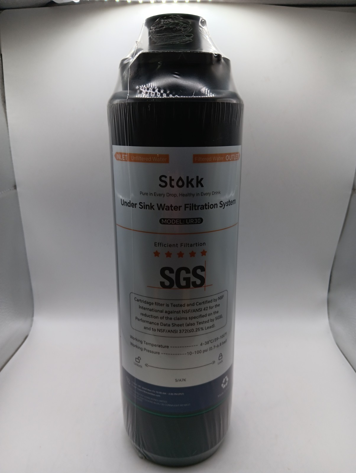 Stokk Reduces Chlorine Bad Taste & Odor Under Counter Water Filter, Sink Filter