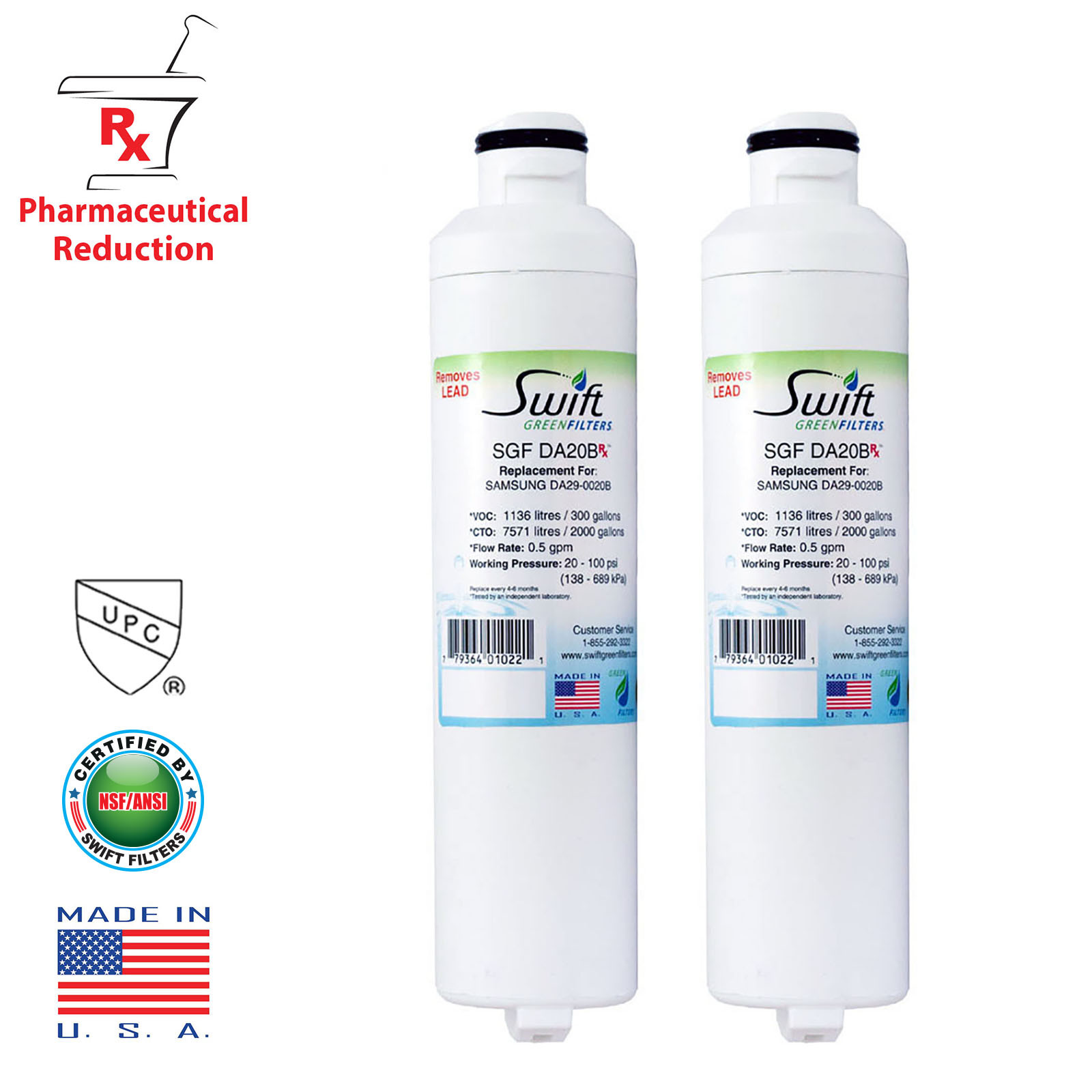 Replacement Samsung DA2900020B HAF-CINEXP Refrigerator Water Filter SGF-DA20B Rx
