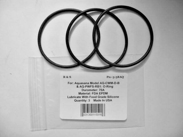 3 O-Rings For AQ-CWM-D-B & AQ-PWFS-RB1 / R&S 3-58AQ / Food Grade EPDM Material