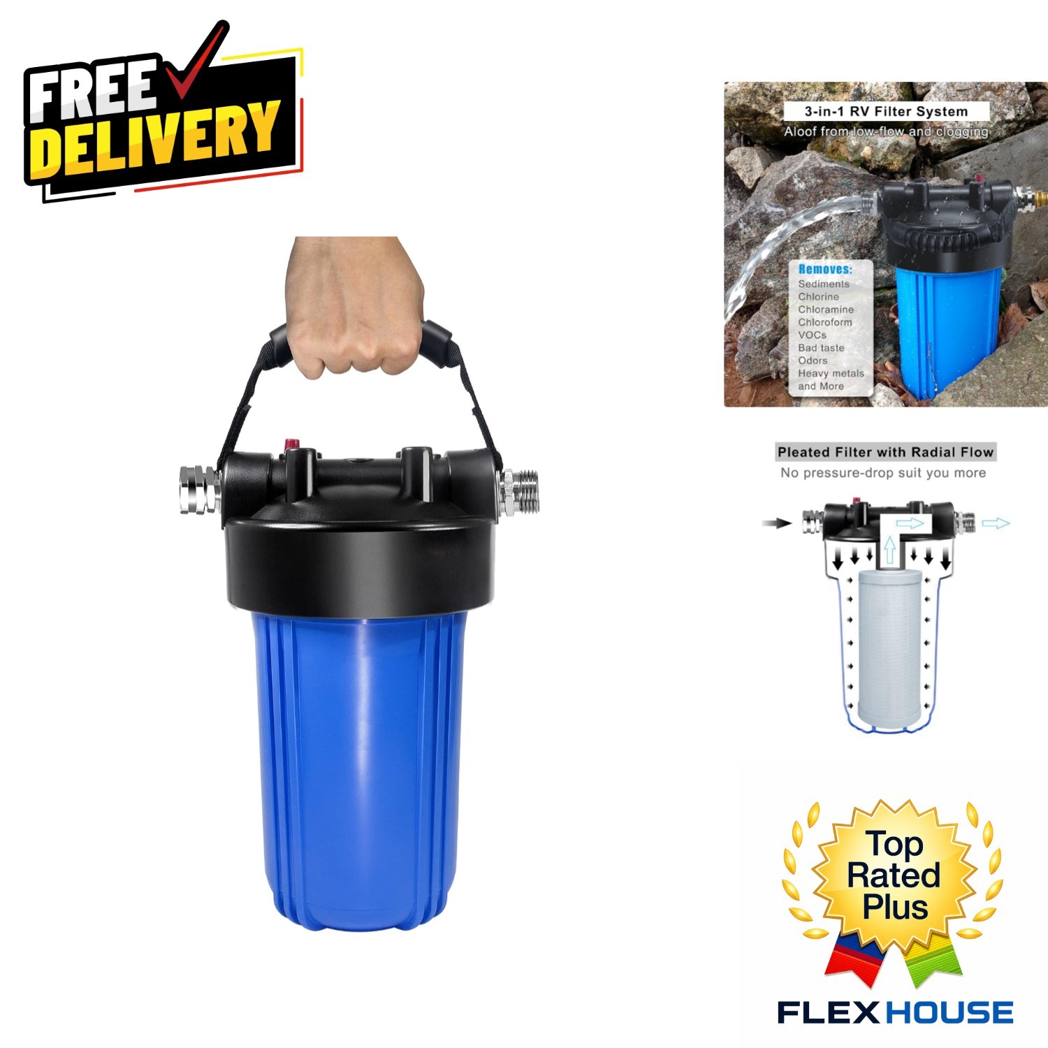 Ultimate RV Water Filter System with 5-Stage Filtration – 25K Gallon Capacity