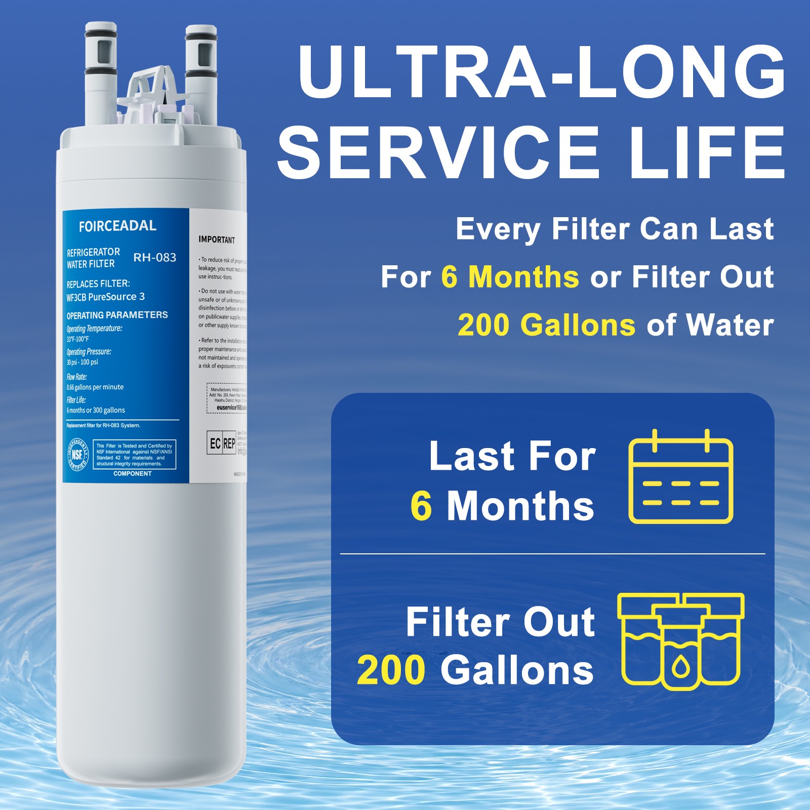 2-6X Frigidaire WF3CB Refrigerator PureSource Ultra 3 Water & Ice Filter