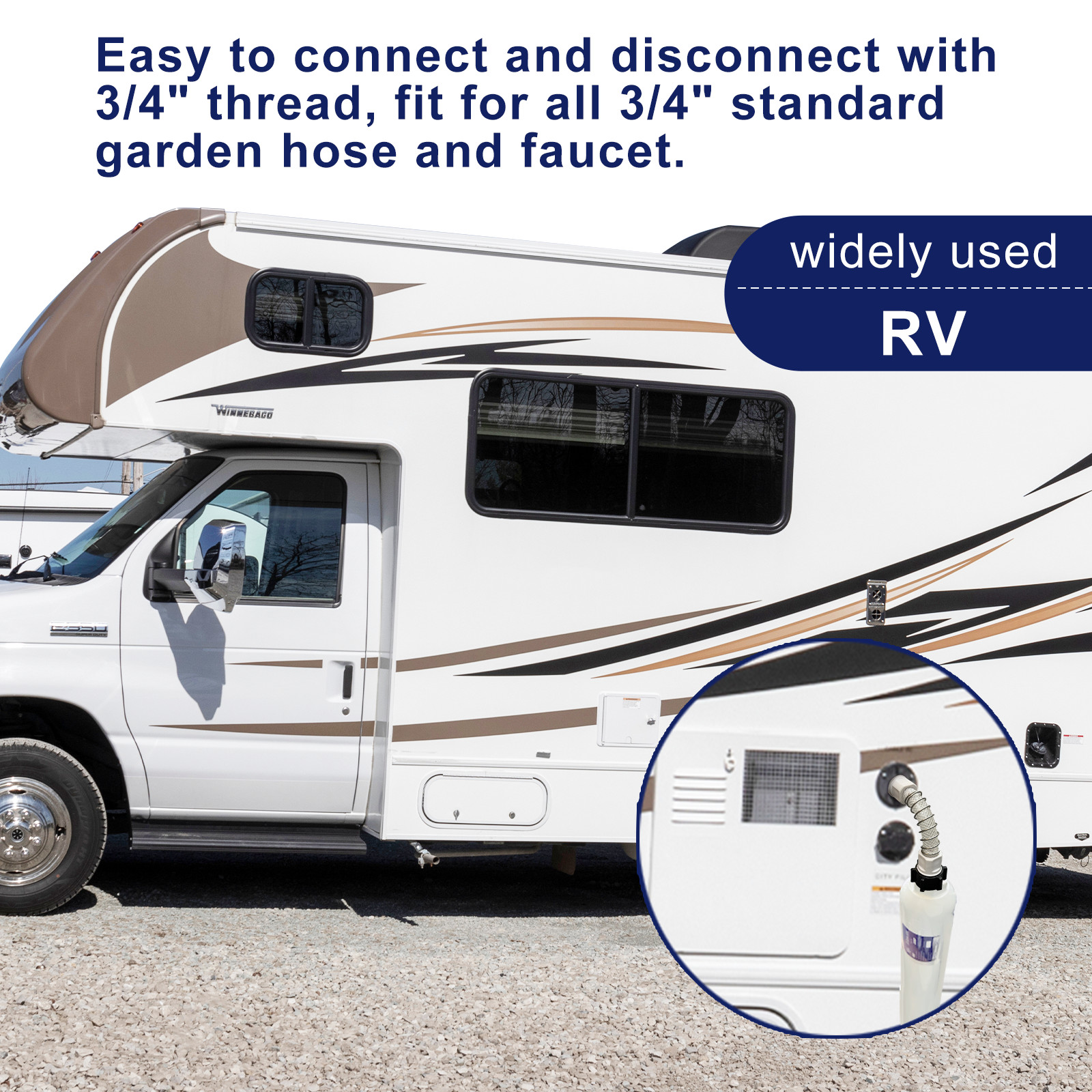 Camper Inline Water Filter System|Flexible Hose Protector,F Gardening Motorhome