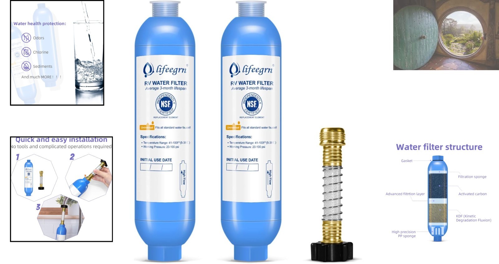 Durable Carbon Fiber RV Water Filter – Quick Install, 2 Pack for Camping and RVs