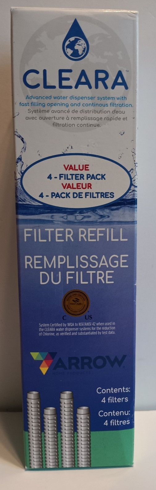 Cleara Filter Refill 4 a pack For Arrow Home Products Water Filtration LOT of 3