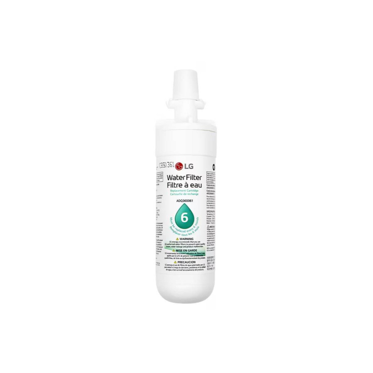 LG Genuine LT700P 6 Month/200 Gal Replacement Refrigerator Water Filter (White)