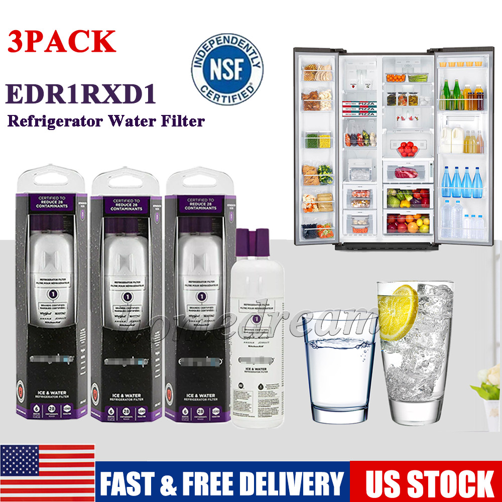3 PACK ΕDR1RXD1 Refrigerator Water Filter 1 Replacement NEW US Stock