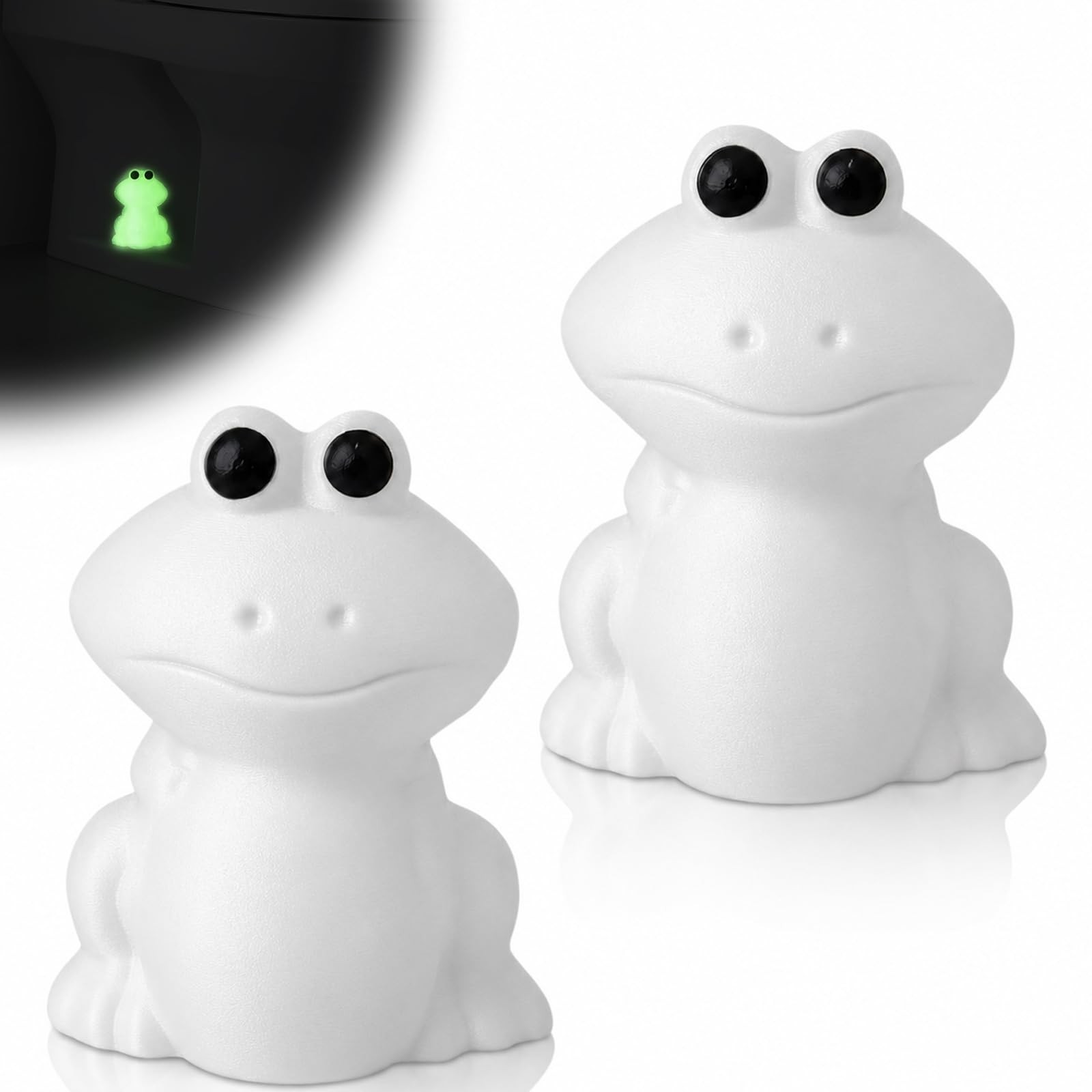 Frog Toilet Bolt Covers Decorative Glow in The Dark 2PCs Toilet Screw Caps Lu…