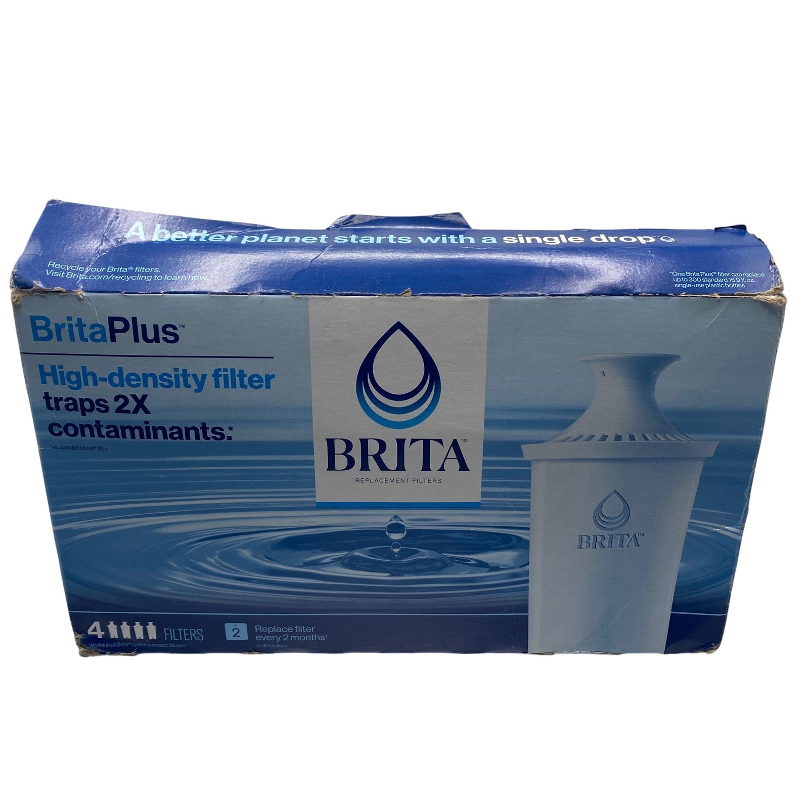 Brita Plus Water Filters 4 count Replacement Filter for Pitchers and Dispensers