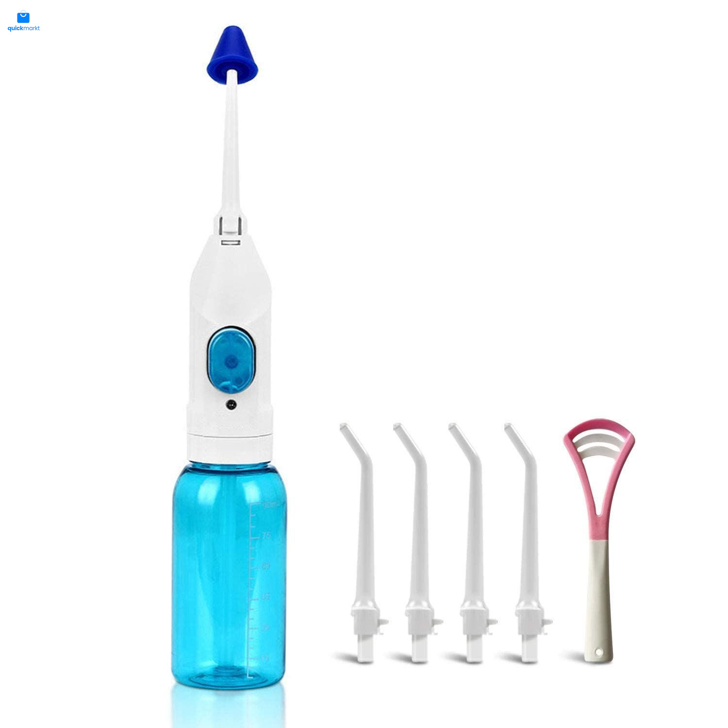 Portable Oral Irrigator Water 1 Count (Pack of 1), Nozzle and Tongue Scraper.
