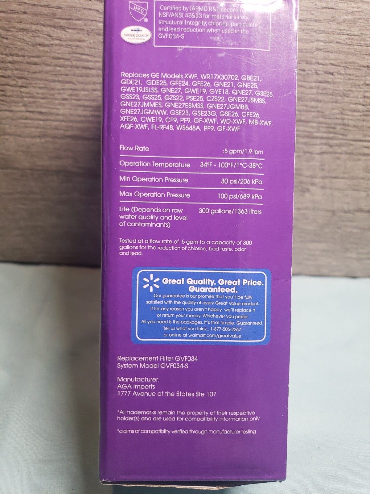 GREAT VALUE XWF Refrigerator Water Filter, for GE XWF, GE Refrigerator Models