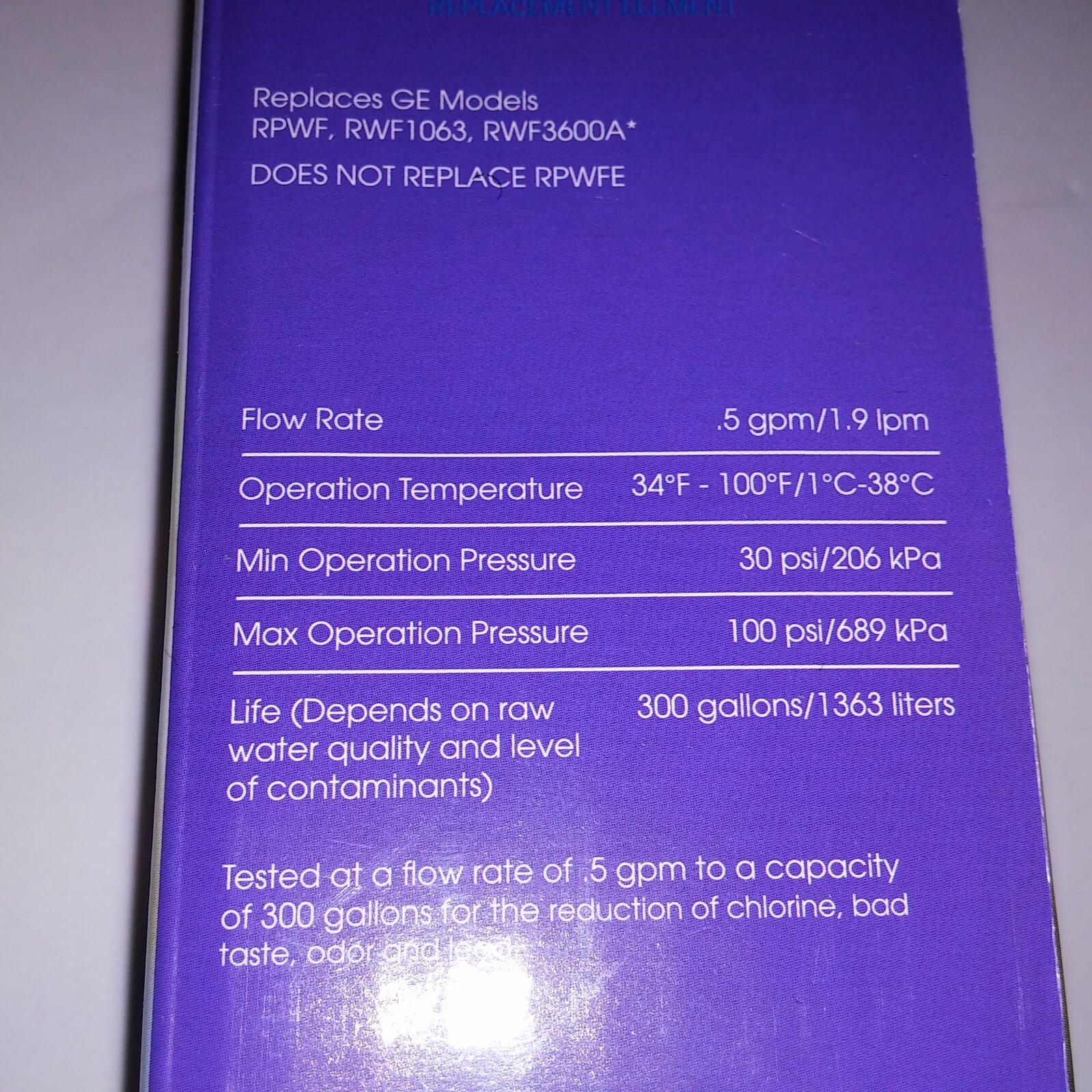 Set of 2 Great Value Refrigerator Water Filter Replacement GE Compatible Model