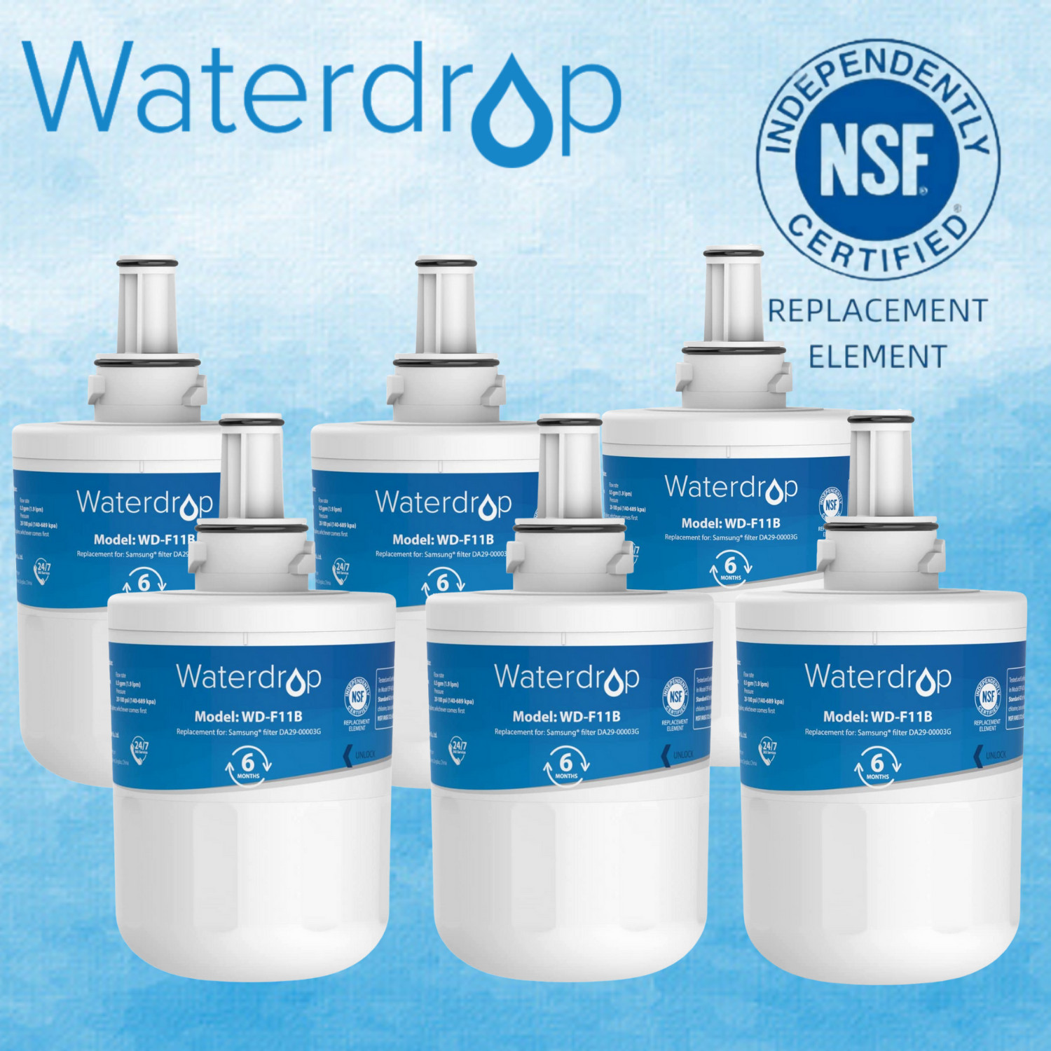 Waterdrop DA29-00003G Water Filter, Replacement for Samsung DA29-00003G,HAFCU1