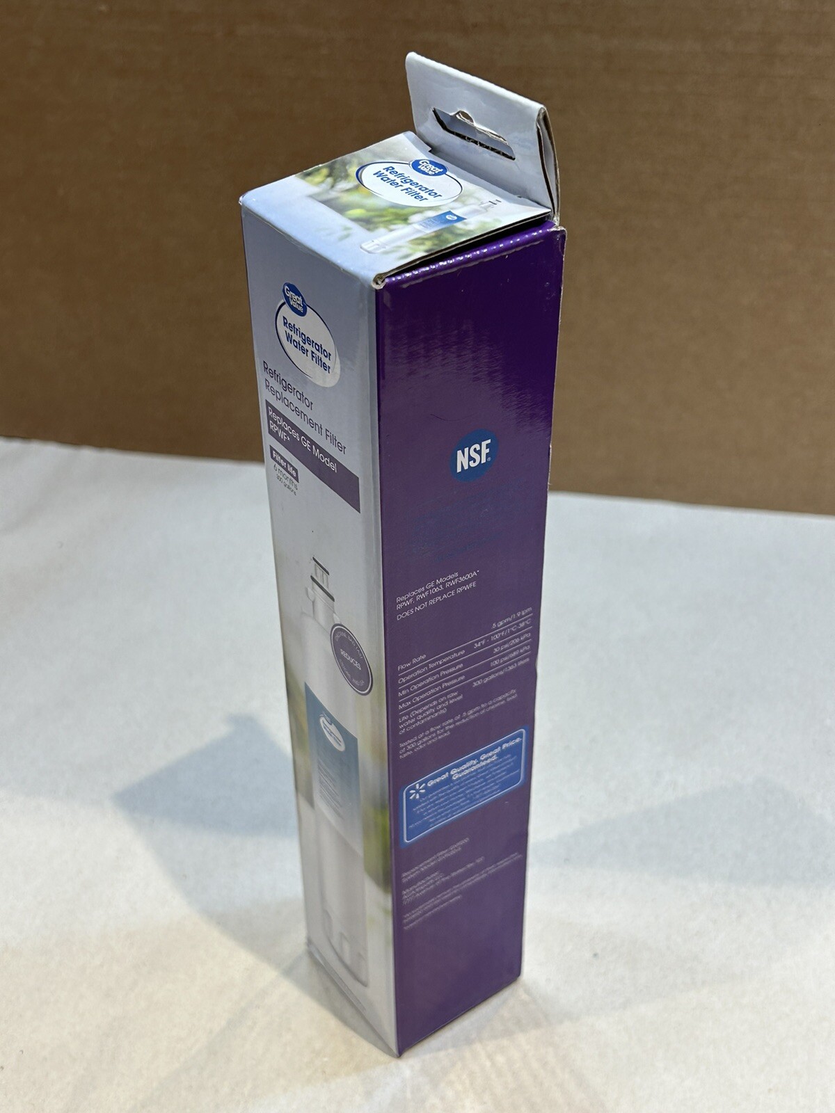Great Value Replacement for GE RPWF (Not RPWFE), RWF1063, RWF3600A, Water Filter