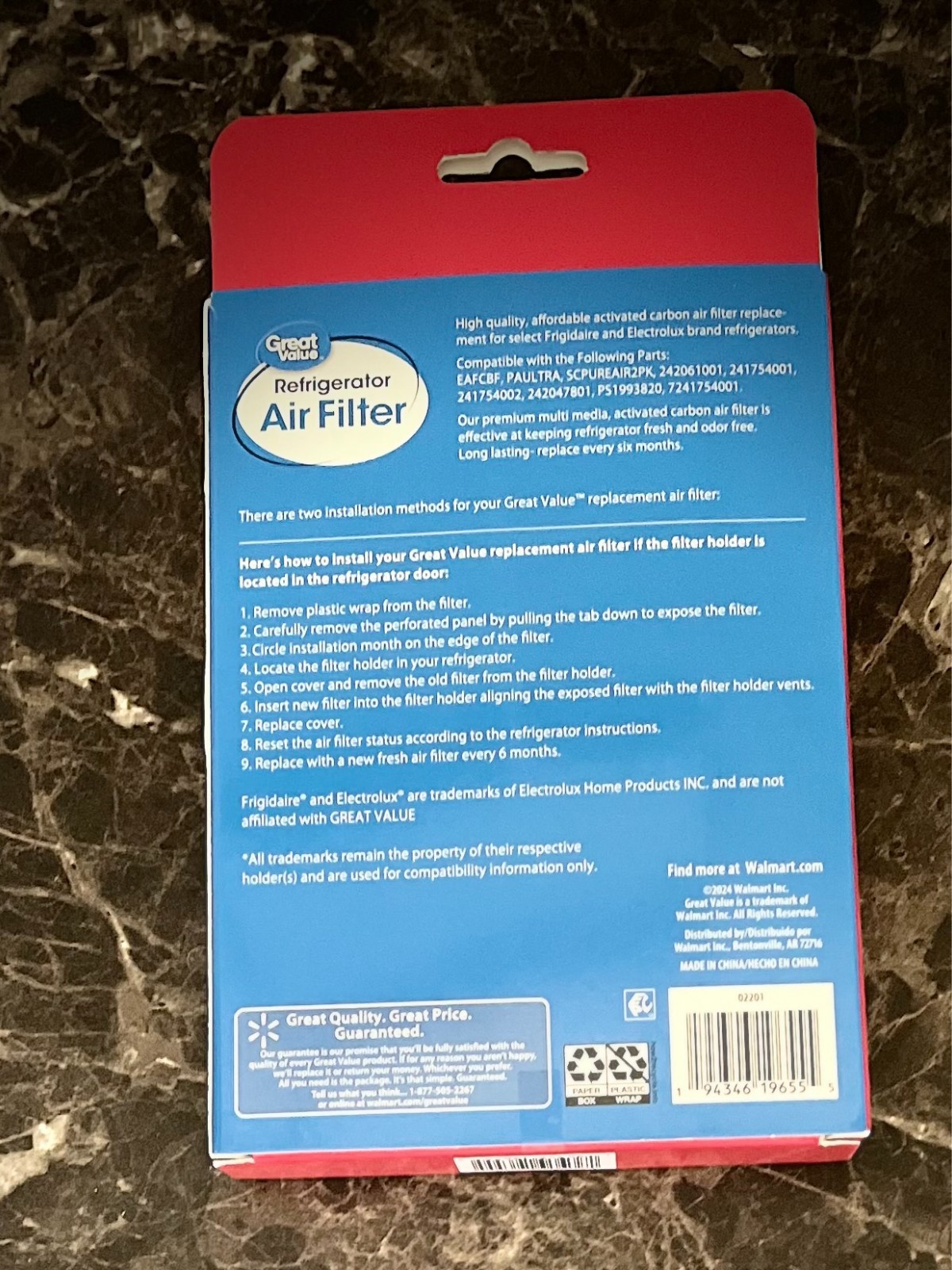 Great Value Refrigerator Filters 2 Pack