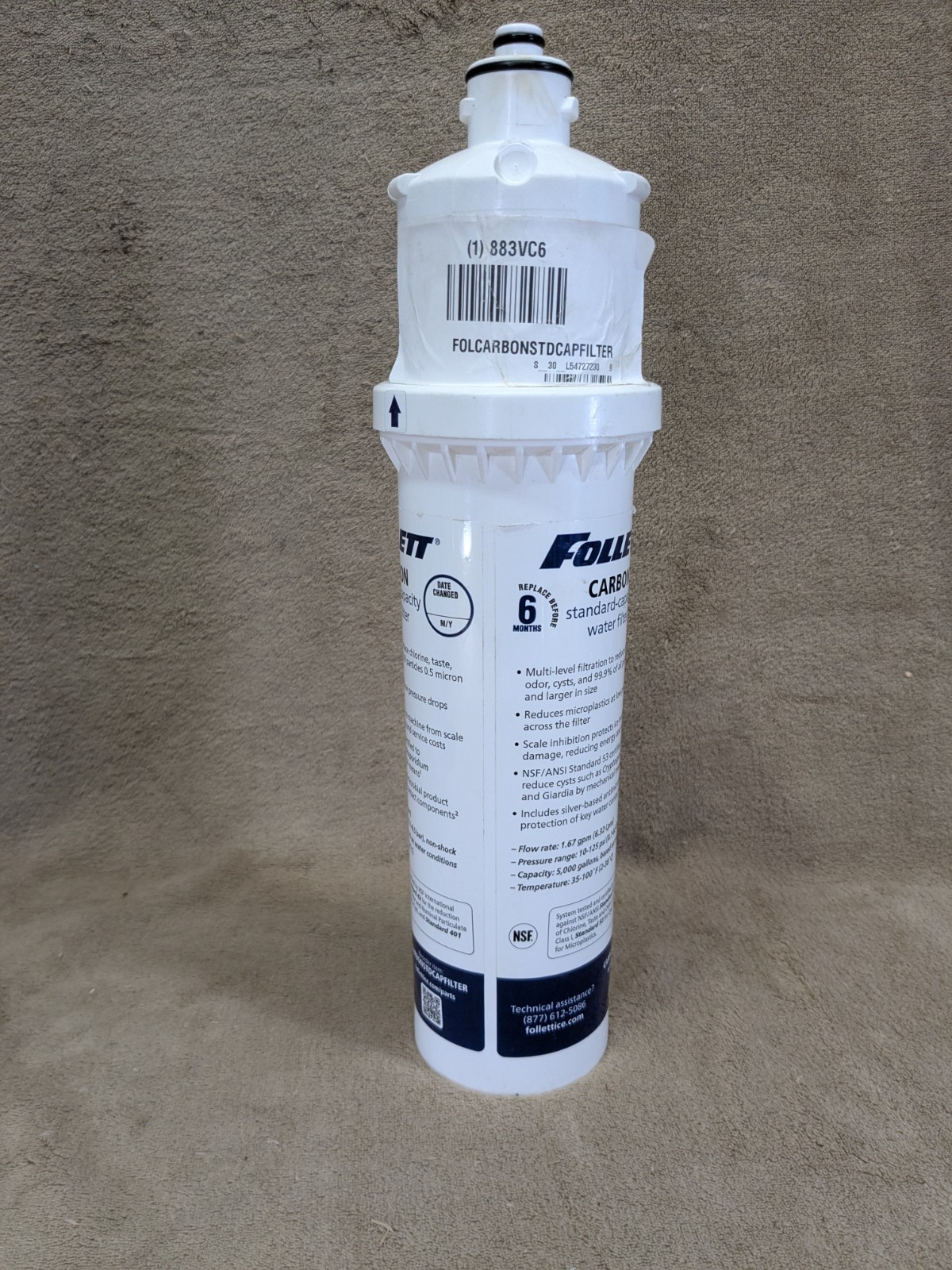 FOLLETT Carbon Water Filter 0.5 micron 1.67 gpm 5,000 gal DAMAGED READ DESCRIPTI