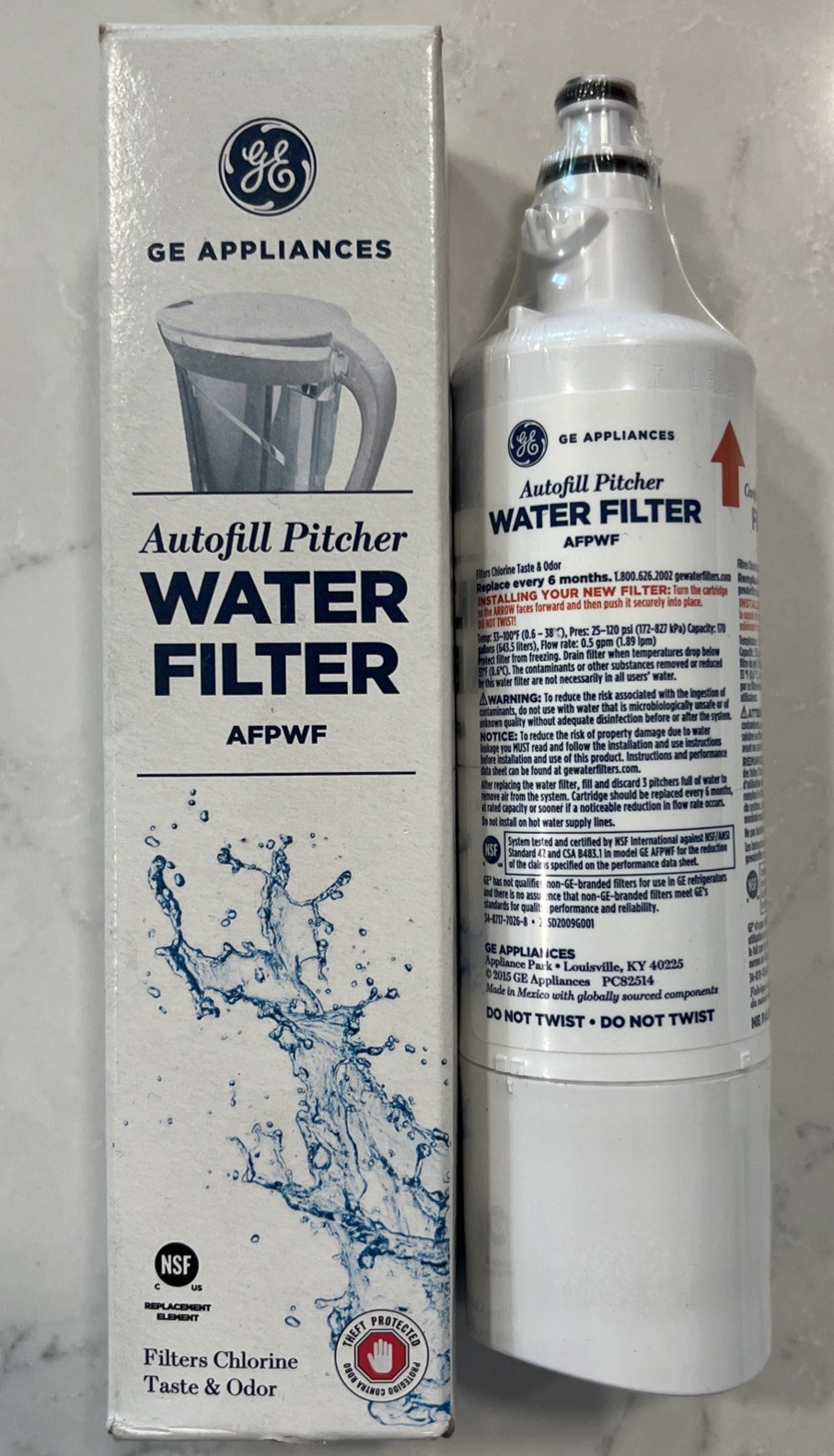 GE AutoFill Pitcher Refrigerator Water Filter 170 Gallons/6 months, AFPWF