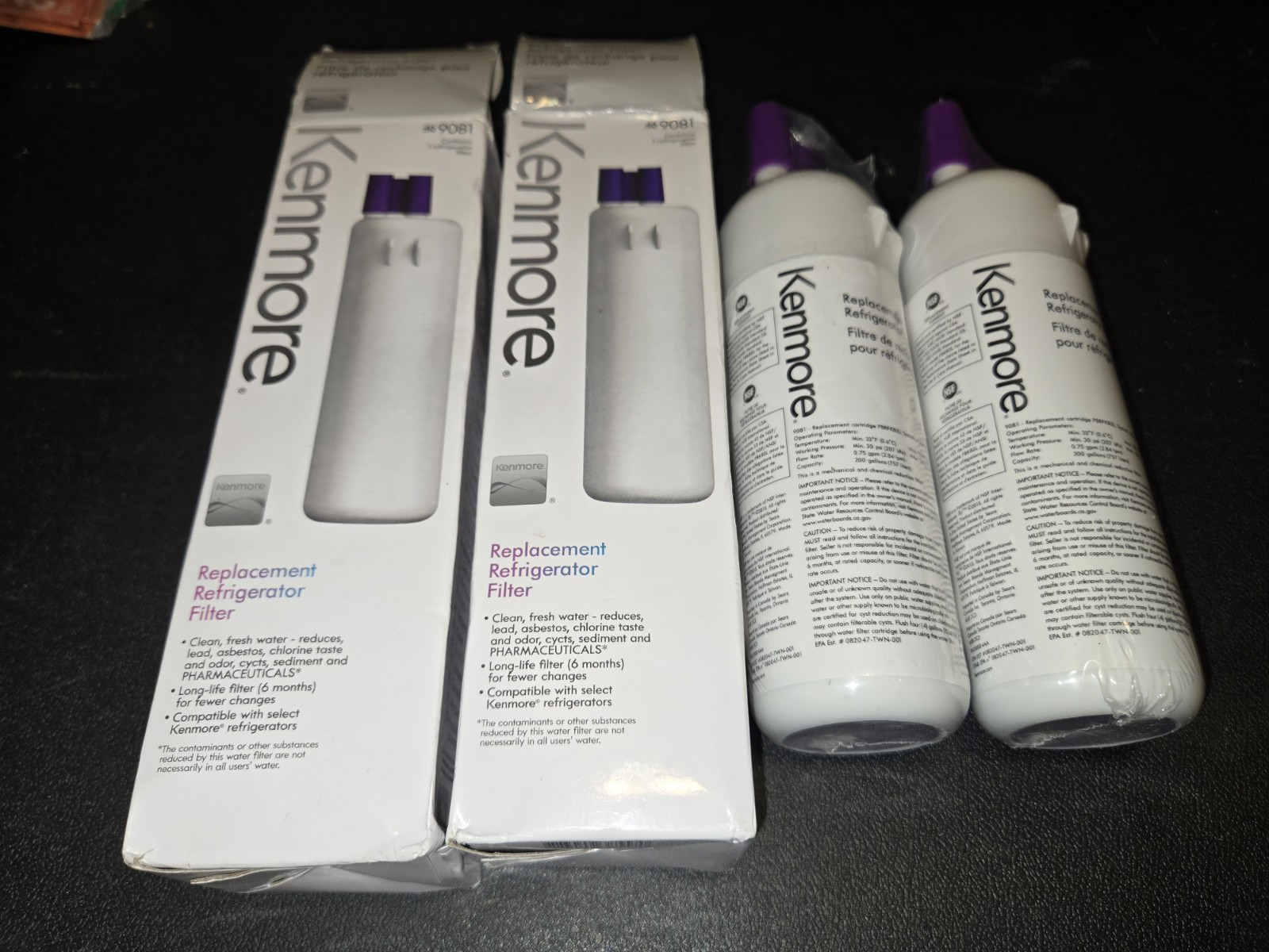 Lot of 2 Genuine OEM Kenmore Replacement Refrigerator Water Filters 46-9081