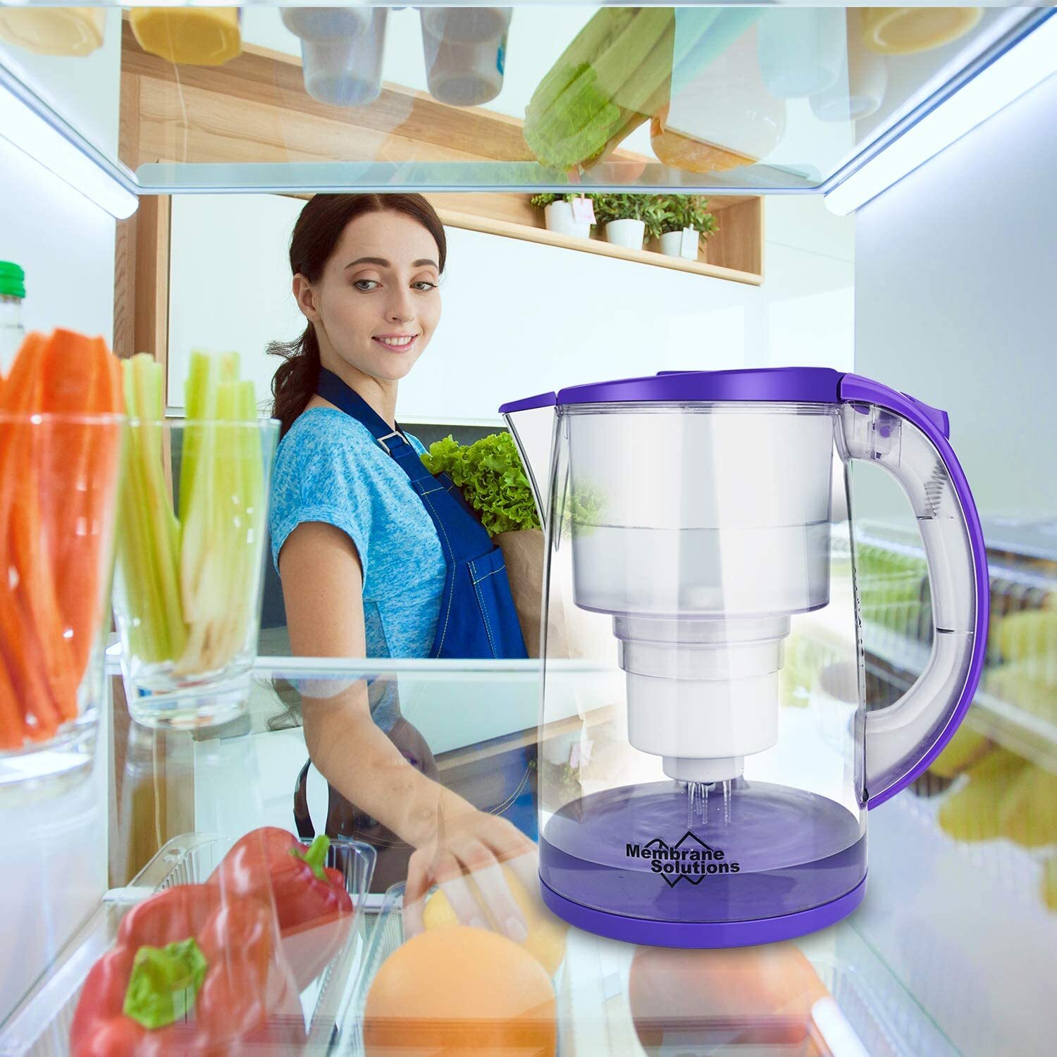Water Filter Pitcher Purifier Jug 150Gallons100%BPA-free for Refrigerator DP05U